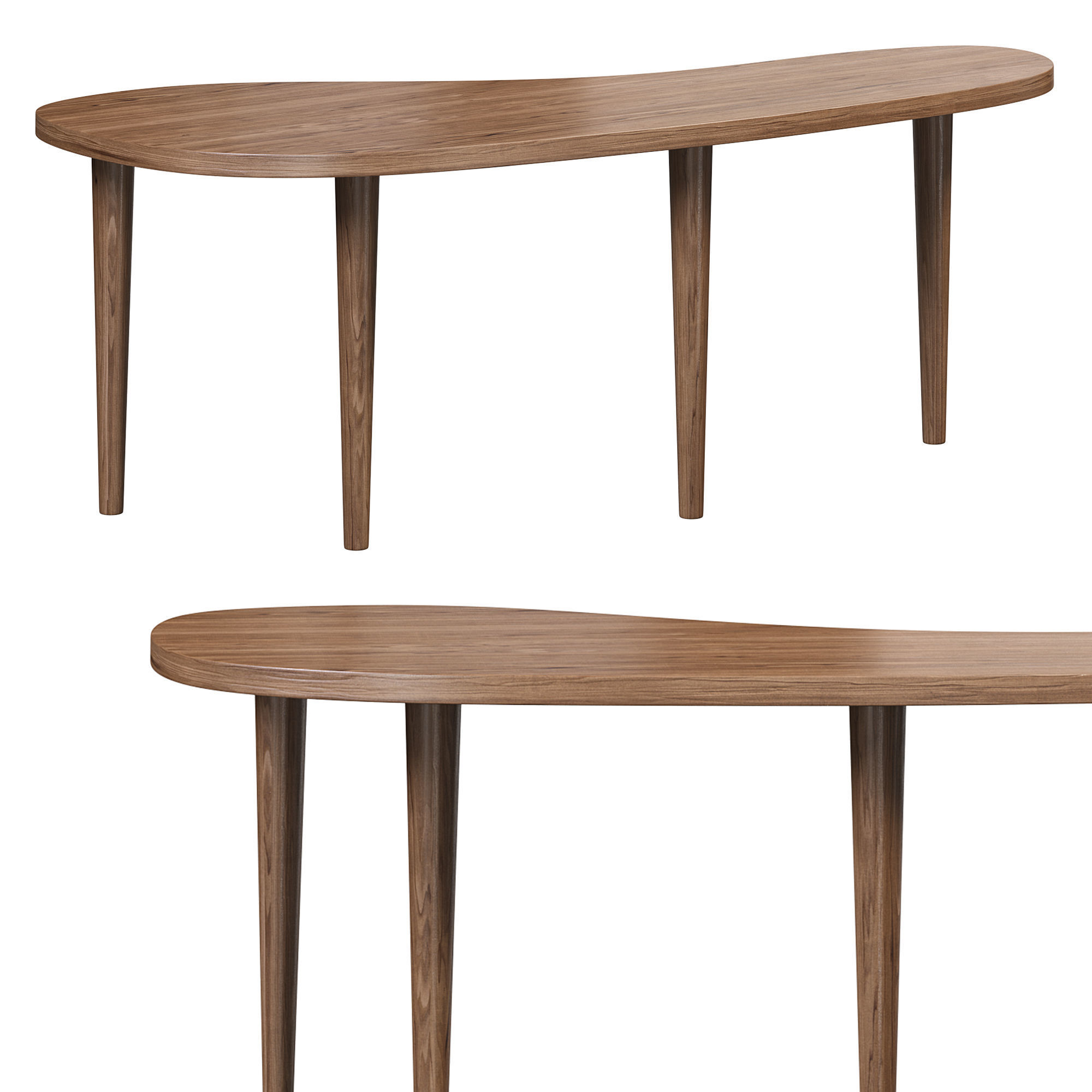 Modern wood abstract coffee table by Homary 3D model_2