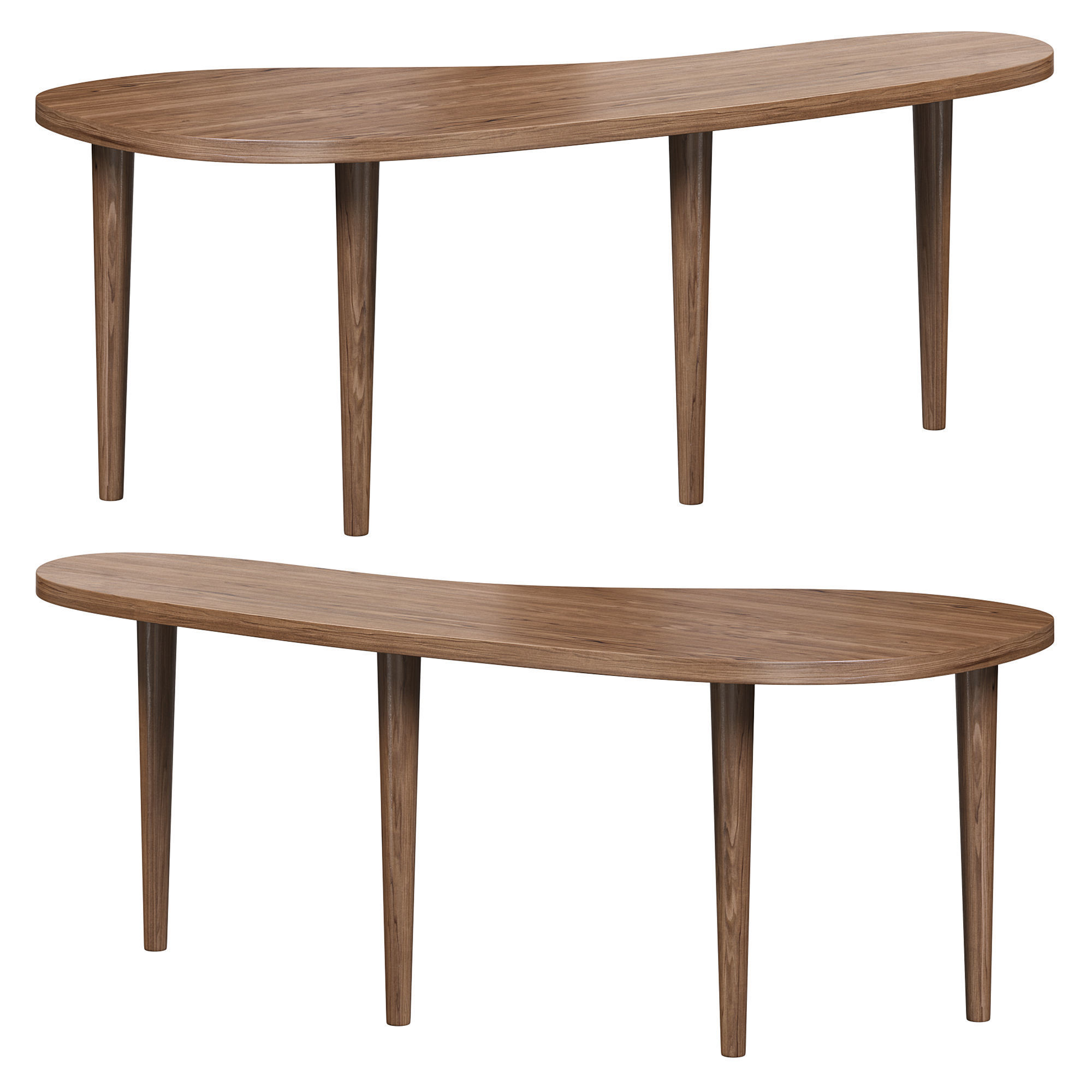 Modern wood abstract coffee table by Homary 3D model_1