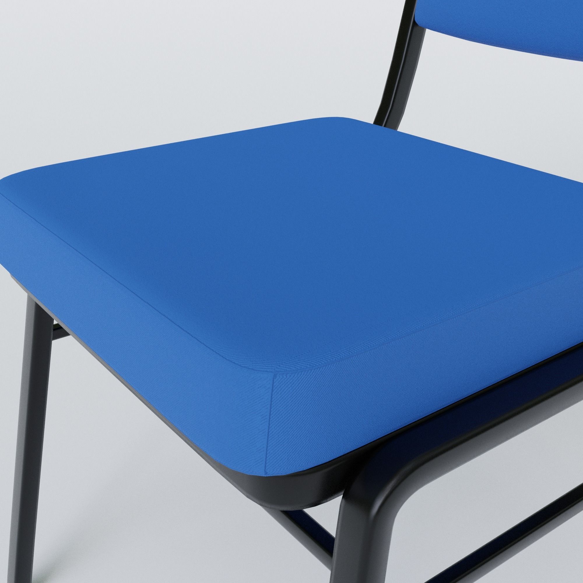 Stackable Banquet Chair Leather and Fabric Seat Low-poly 3D model_18