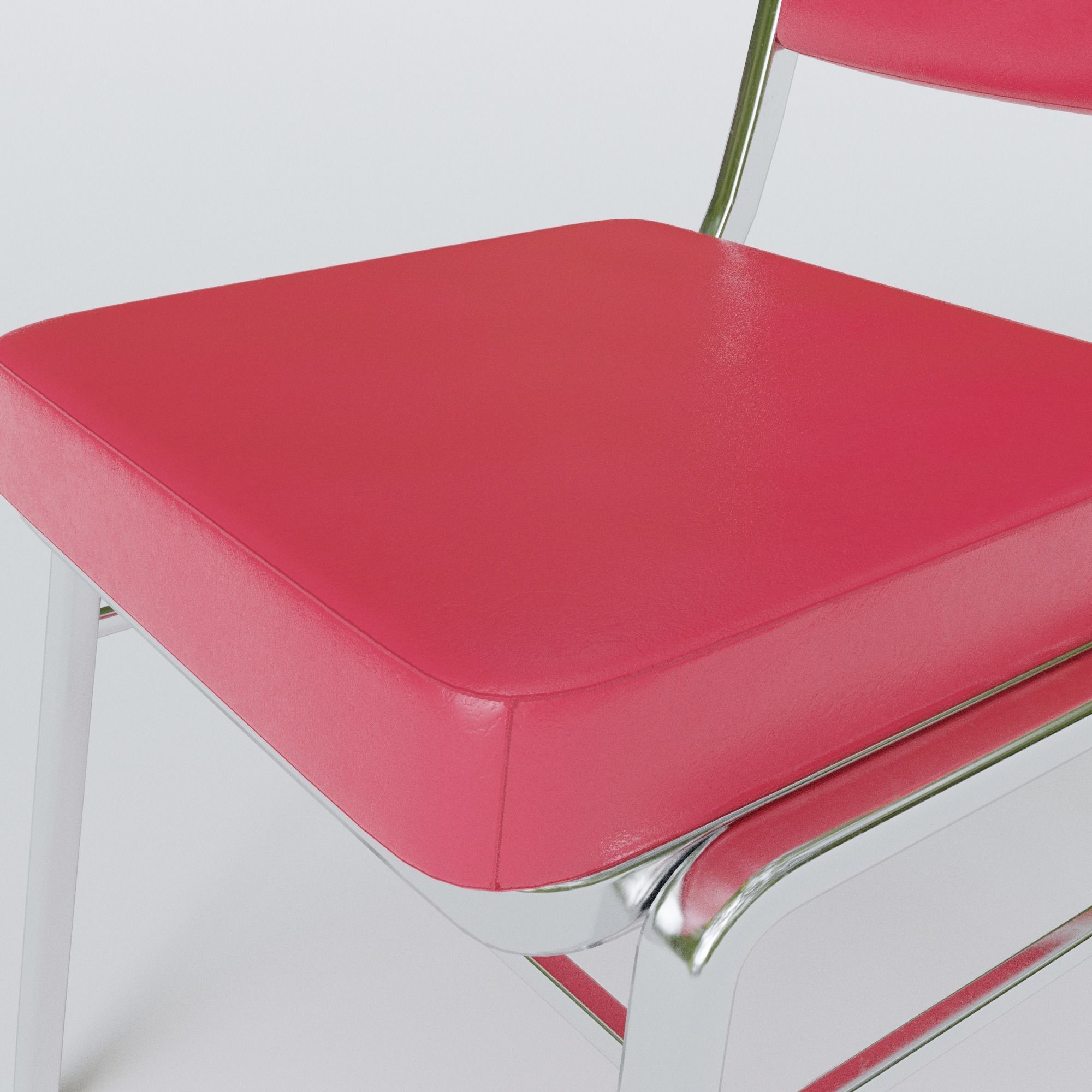 Stackable Banquet Chair Leather and Fabric Seat Low-poly 3D model_23