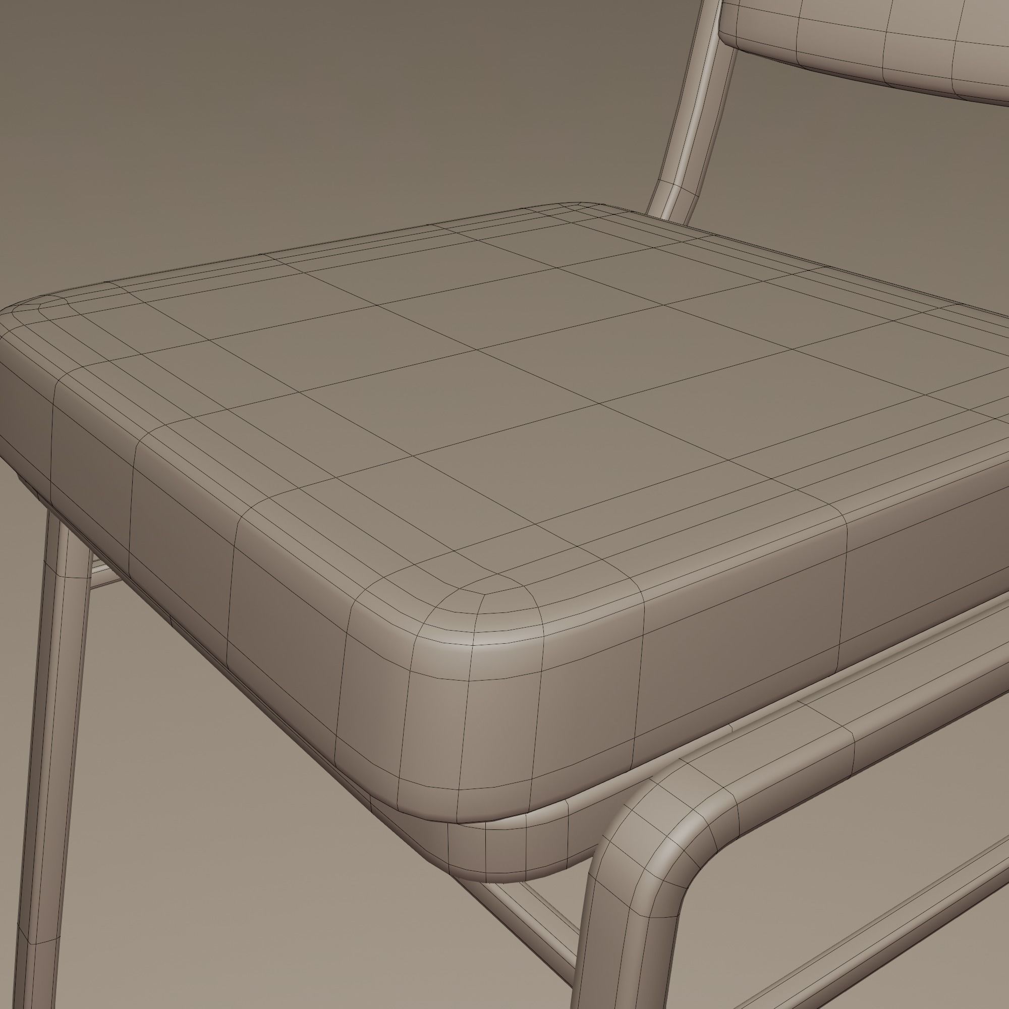 Stackable Banquet Chair Leather and Fabric Seat Low-poly 3D model_26