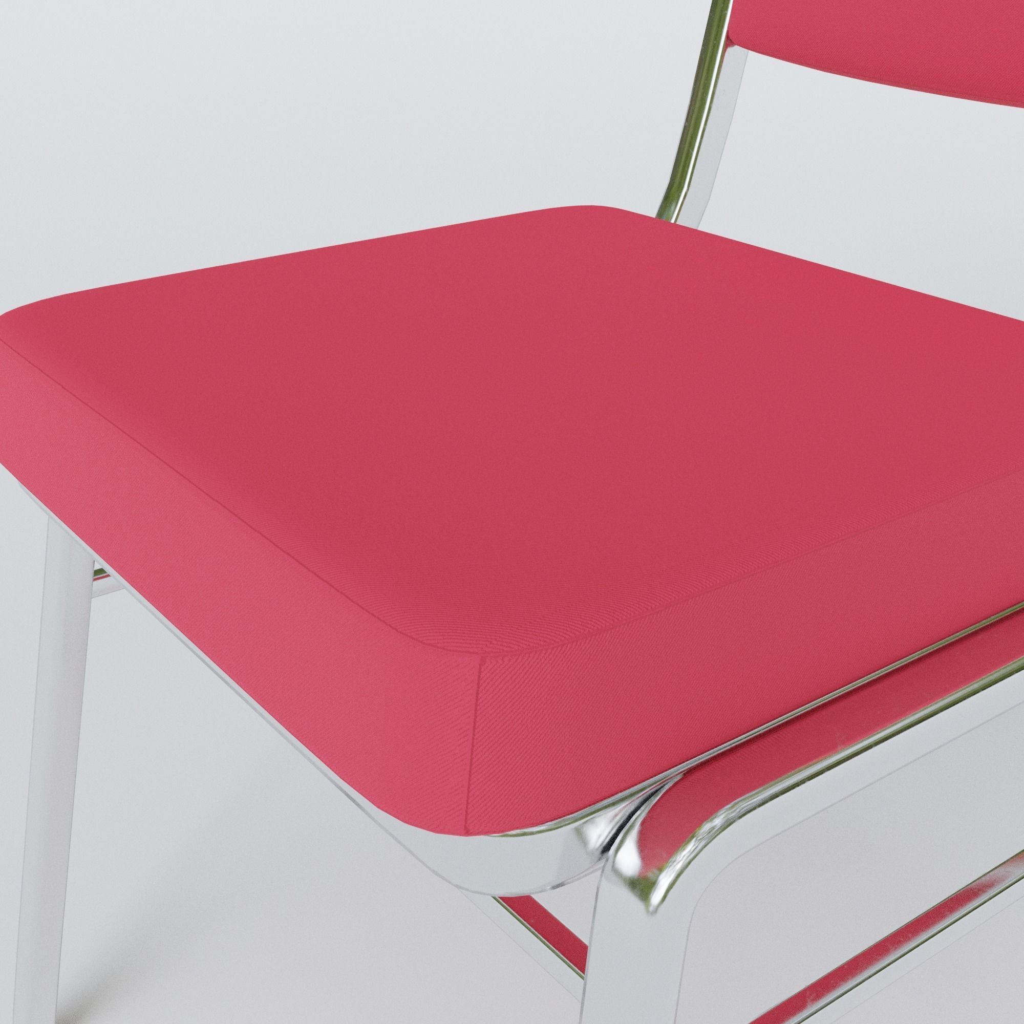 Stackable Banquet Chair Leather and Fabric Seat Low-poly 3D model_20