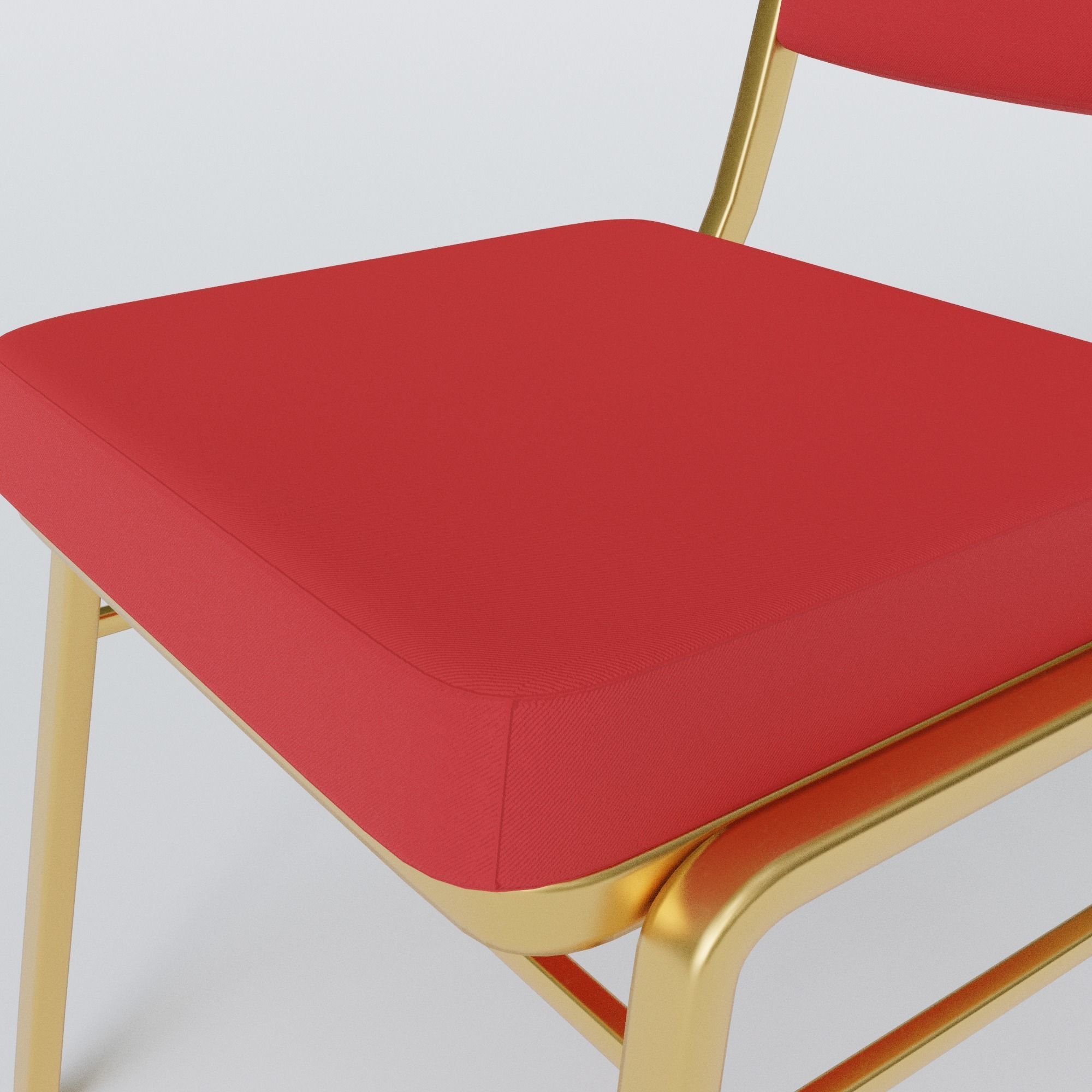 Stackable Banquet Chair Leather and Fabric Seat Low-poly 3D model_19