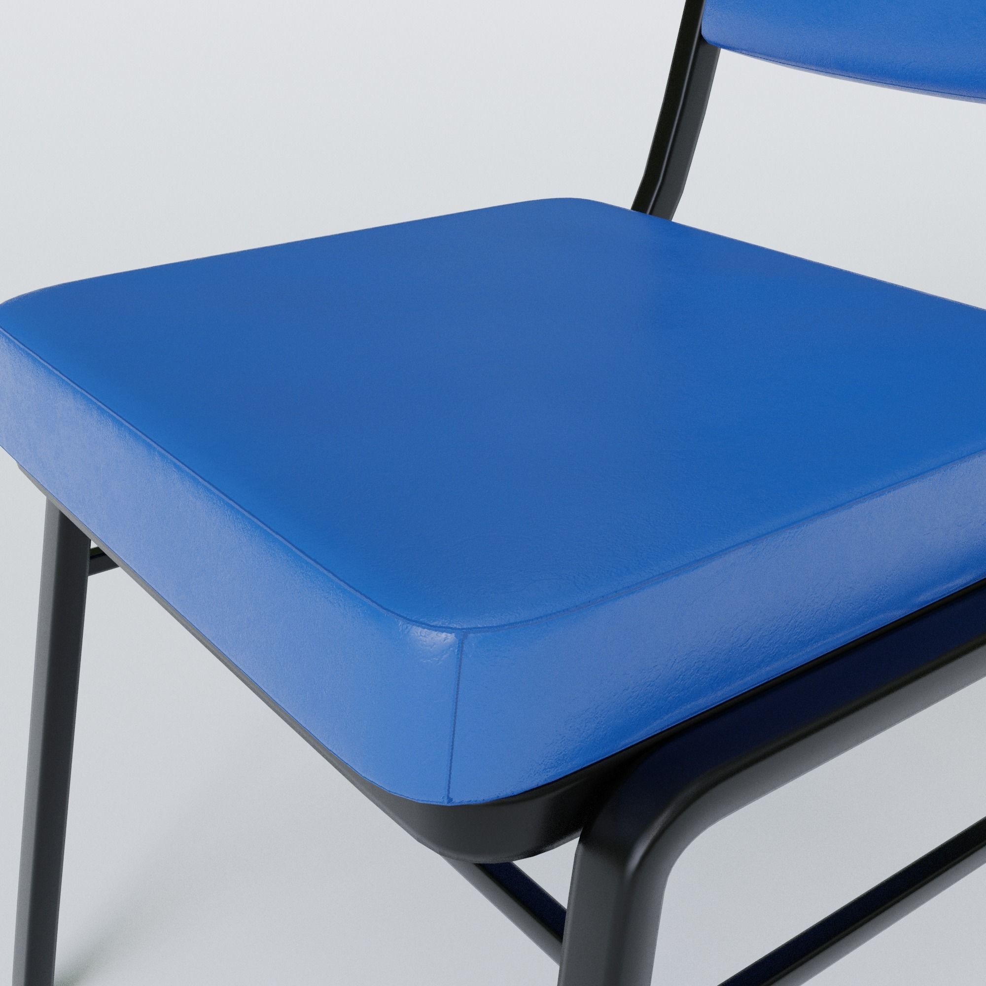 Stackable Banquet Chair Leather and Fabric Seat Low-poly 3D model_21