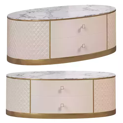 White oval marble top coffee table by Homary