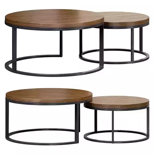  black round nesting coffee table by Homary