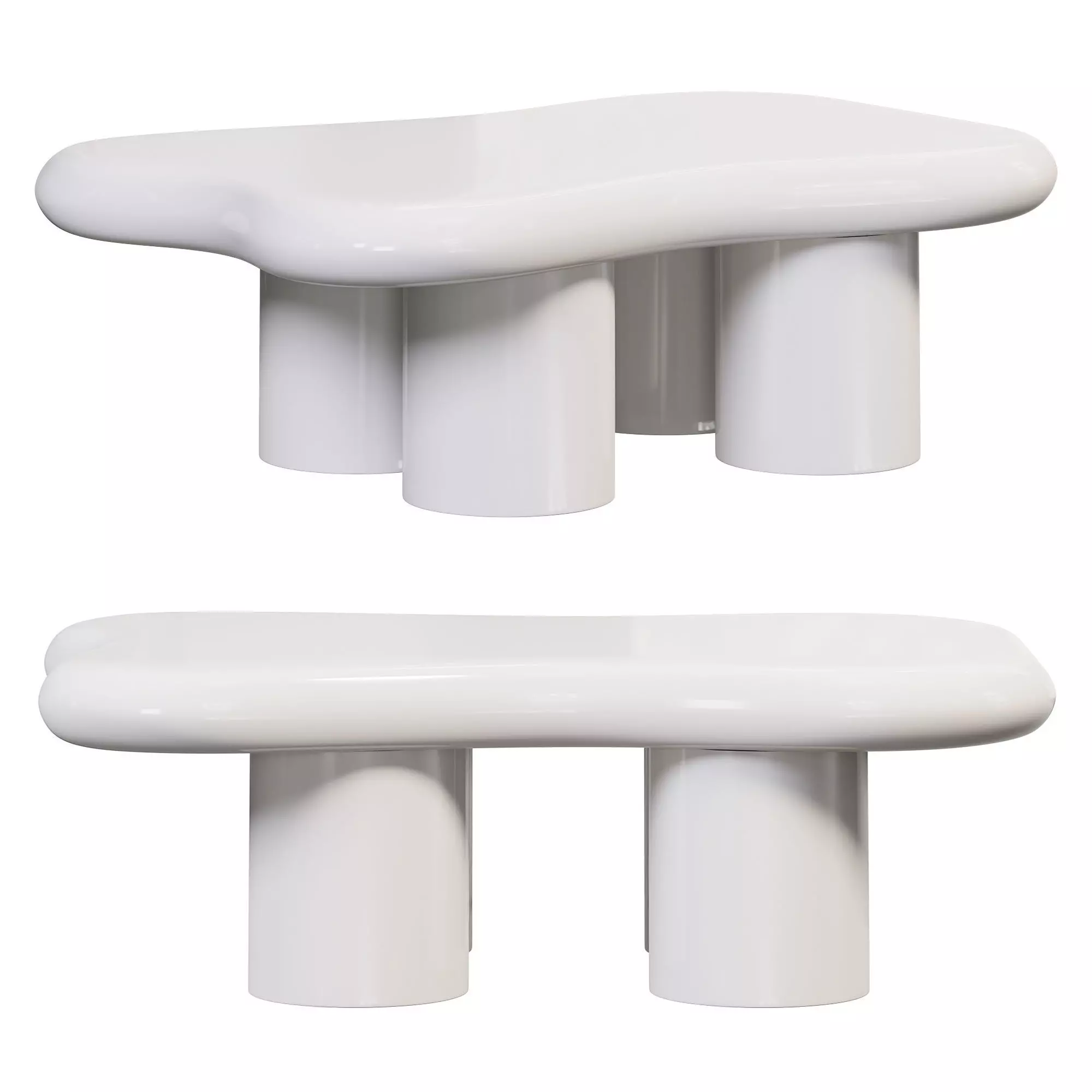 Modern wood abstract coffee table by Homary 3D model_0