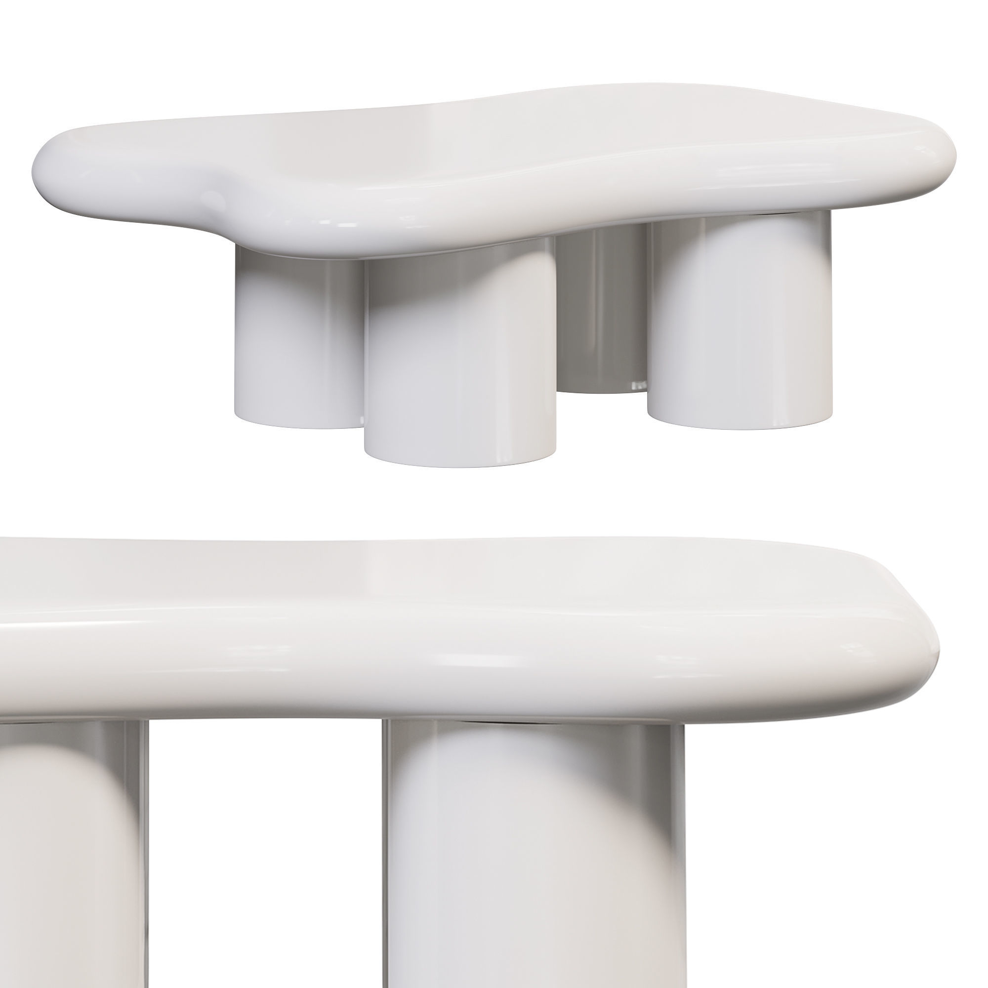 Modern wood abstract coffee table by Homary 3D model_2