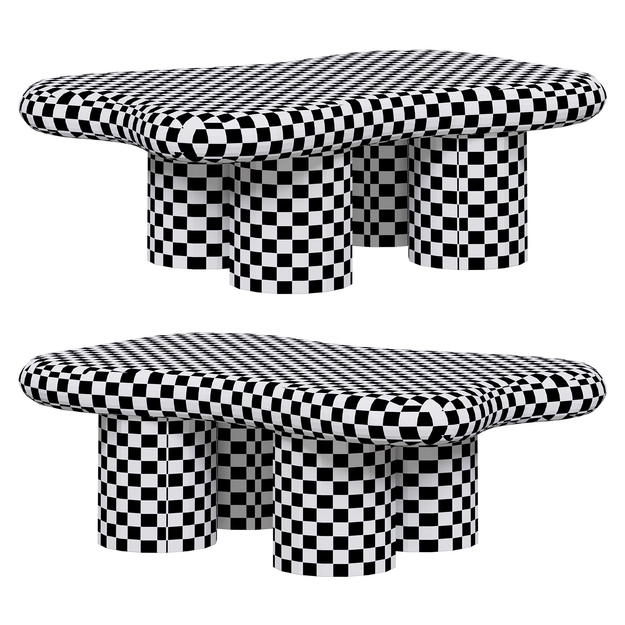 Modern wood abstract coffee table by Homary 3D model_4