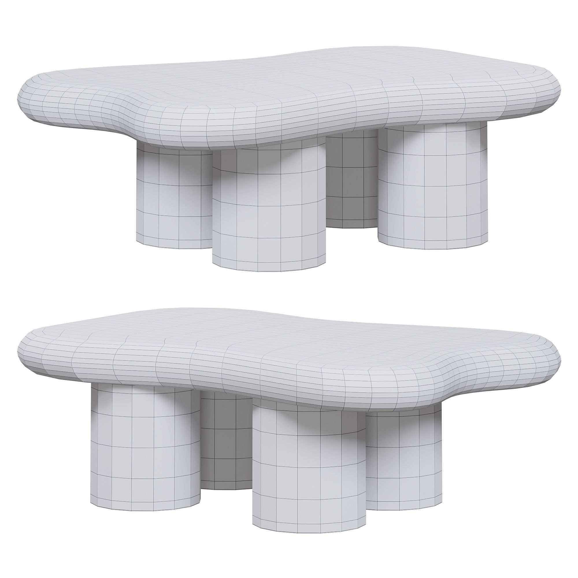 Modern wood abstract coffee table by Homary 3D model_3