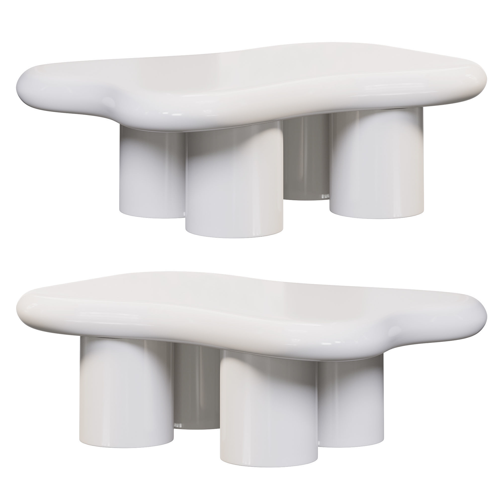 Modern wood abstract coffee table by Homary 3D model_1