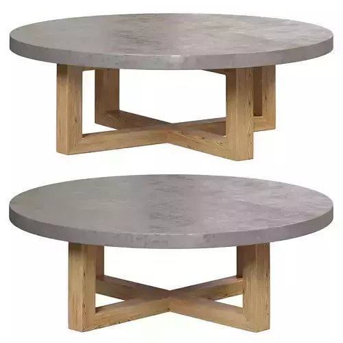 Round concrete gray coffee table by Wehomzfurn