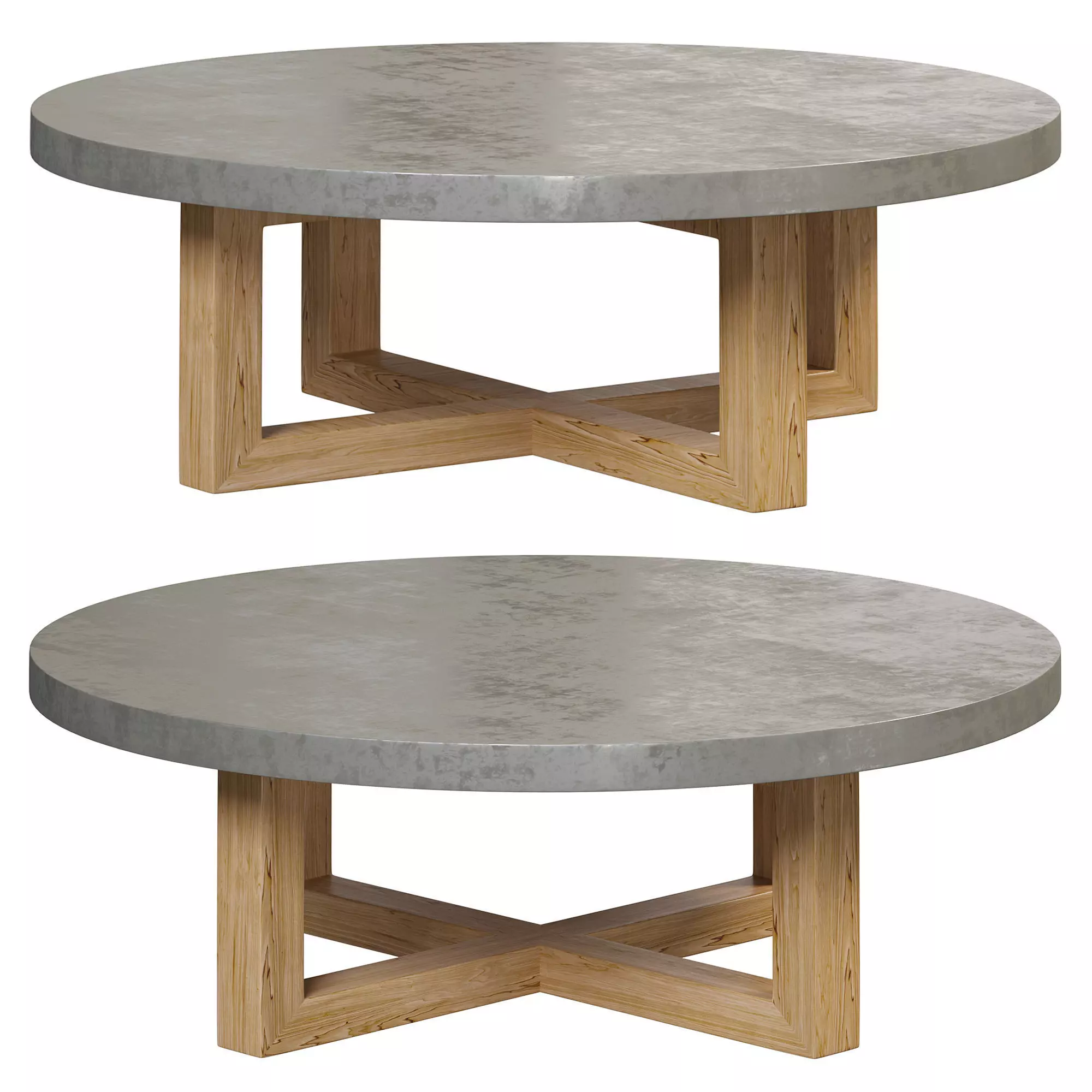 Round concrete gray coffee table by Wehomzfurn 3D model_0