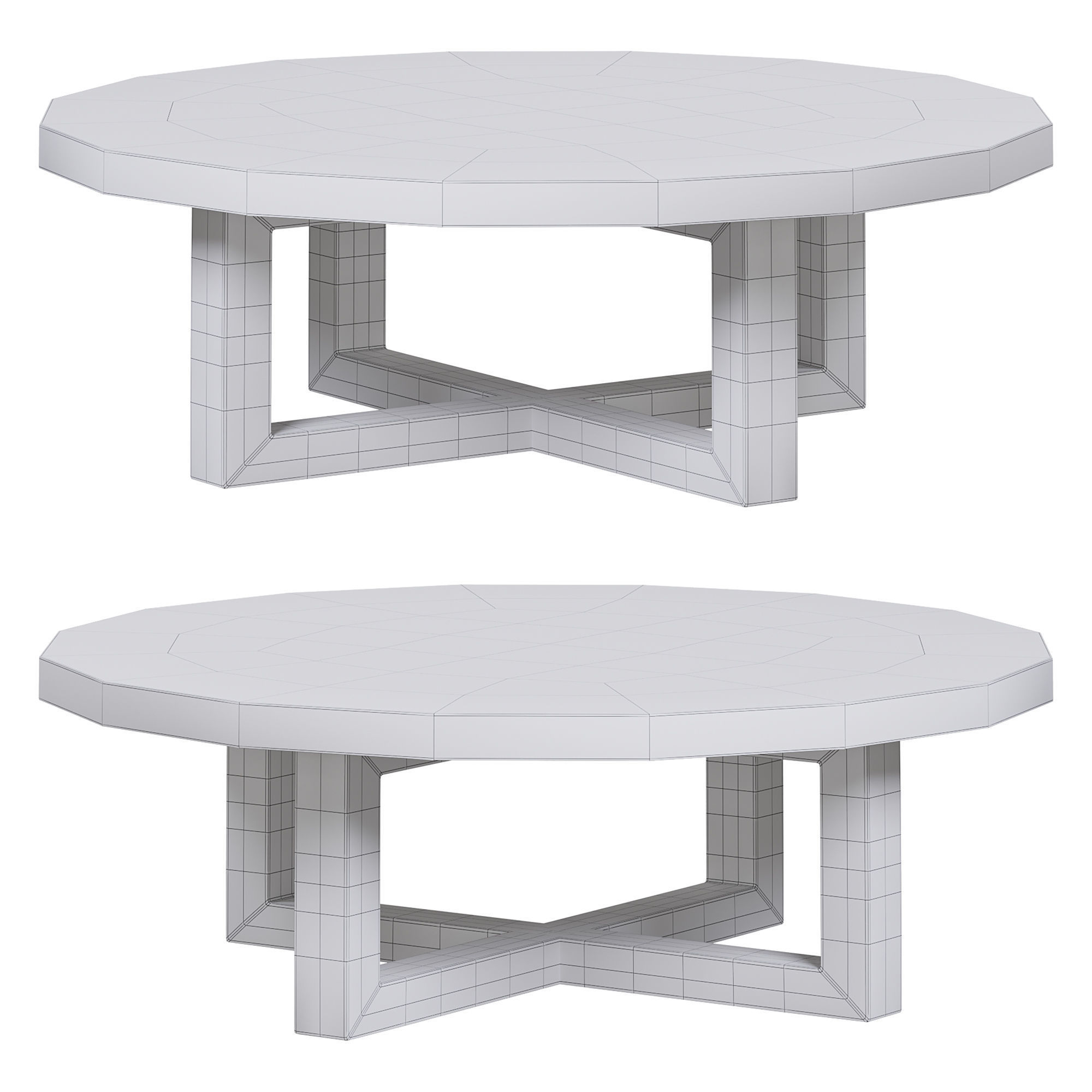 Round concrete gray coffee table by Wehomzfurn 3D model_4