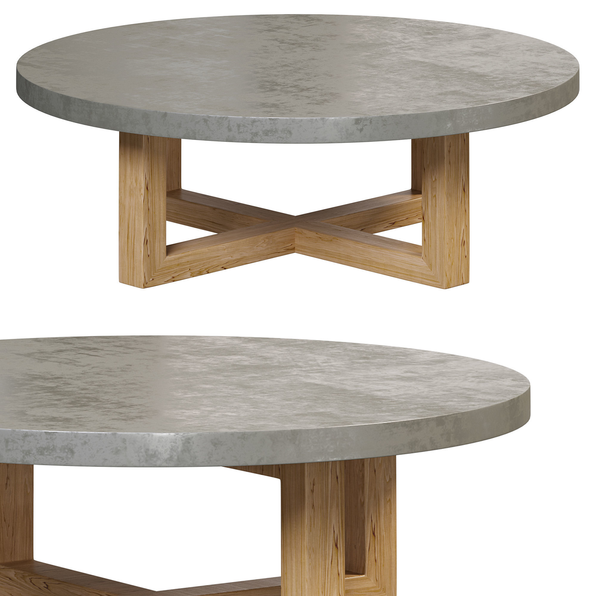 Round concrete gray coffee table by Wehomzfurn 3D model_2