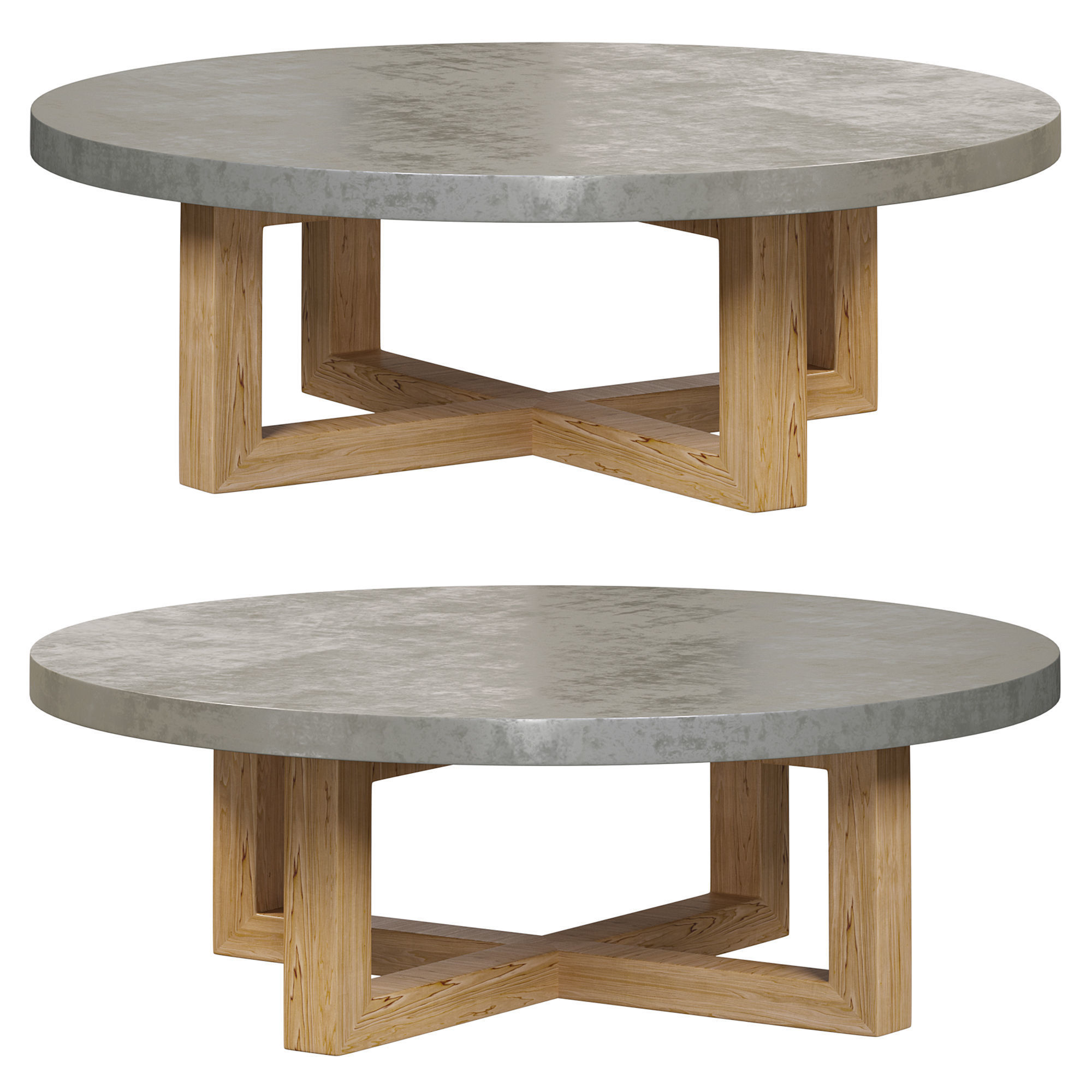 Round concrete gray coffee table by Wehomzfurn 3D model_1