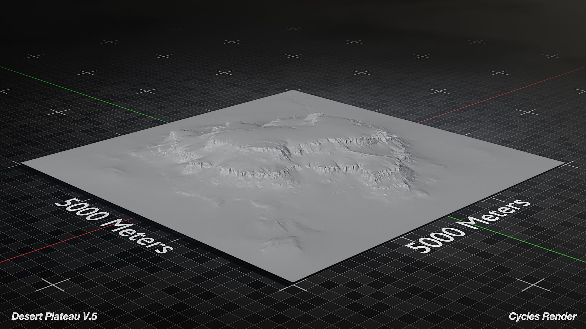 Desert Plateau Medium version 5 3D model_4