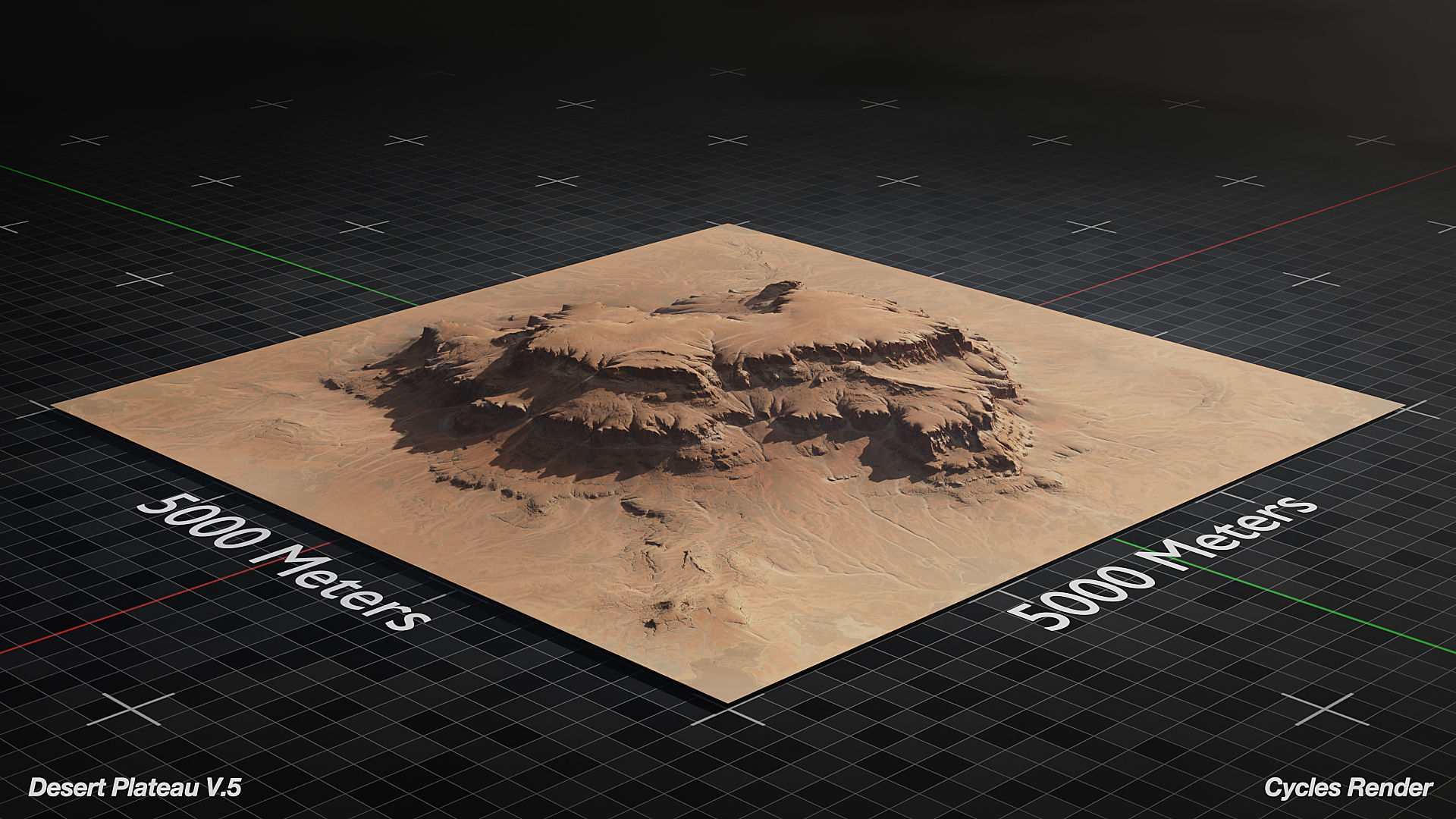 Desert Plateau Medium version 5 3D model_1