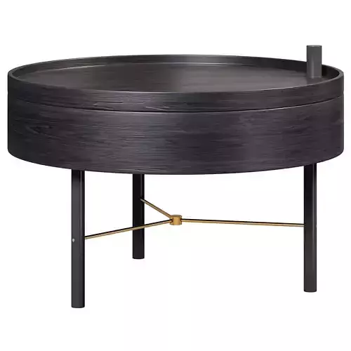 Modern Round Wood Rotating Tray Coffee Table By Homaryt 3D model