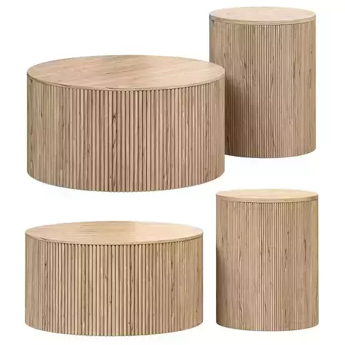 Modern round wood coffee table by Homary