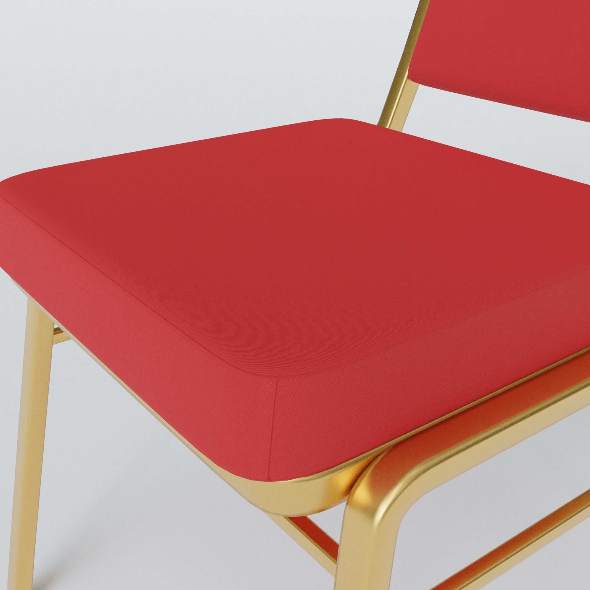 Stackable Banquet Chair Leather and Fabric Seat Low-poly 3D model_19