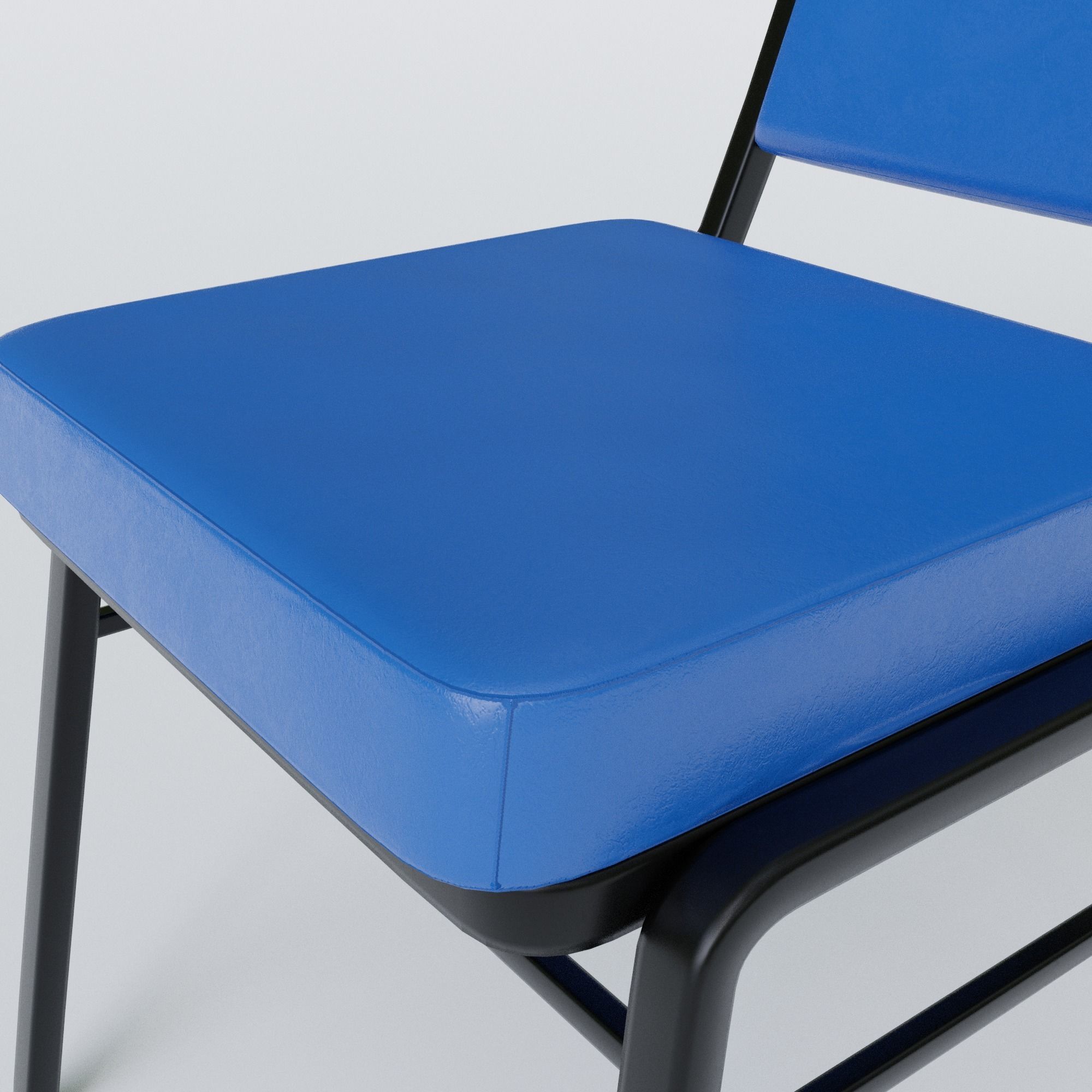 Stackable Banquet Chair Leather and Fabric Seat Low-poly 3D model_21