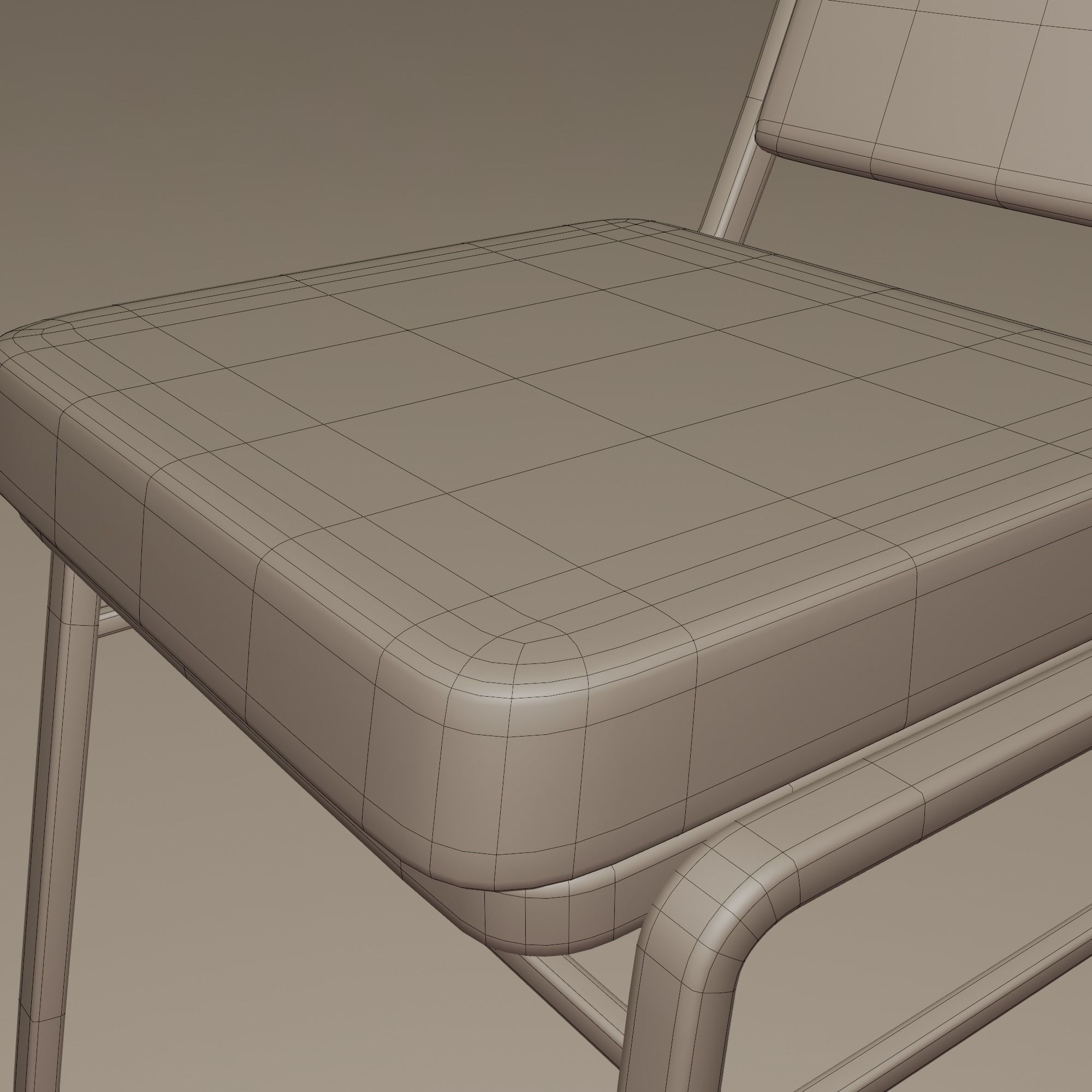 Stackable Banquet Chair Leather and Fabric Seat Low-poly 3D model_26