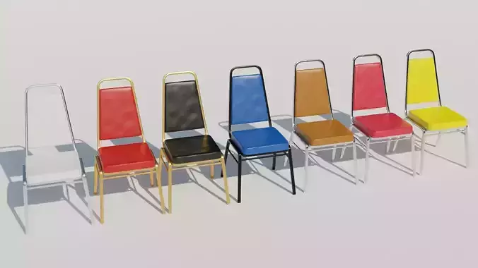 Stackable Banquet Chair Leather and Fabric Seat