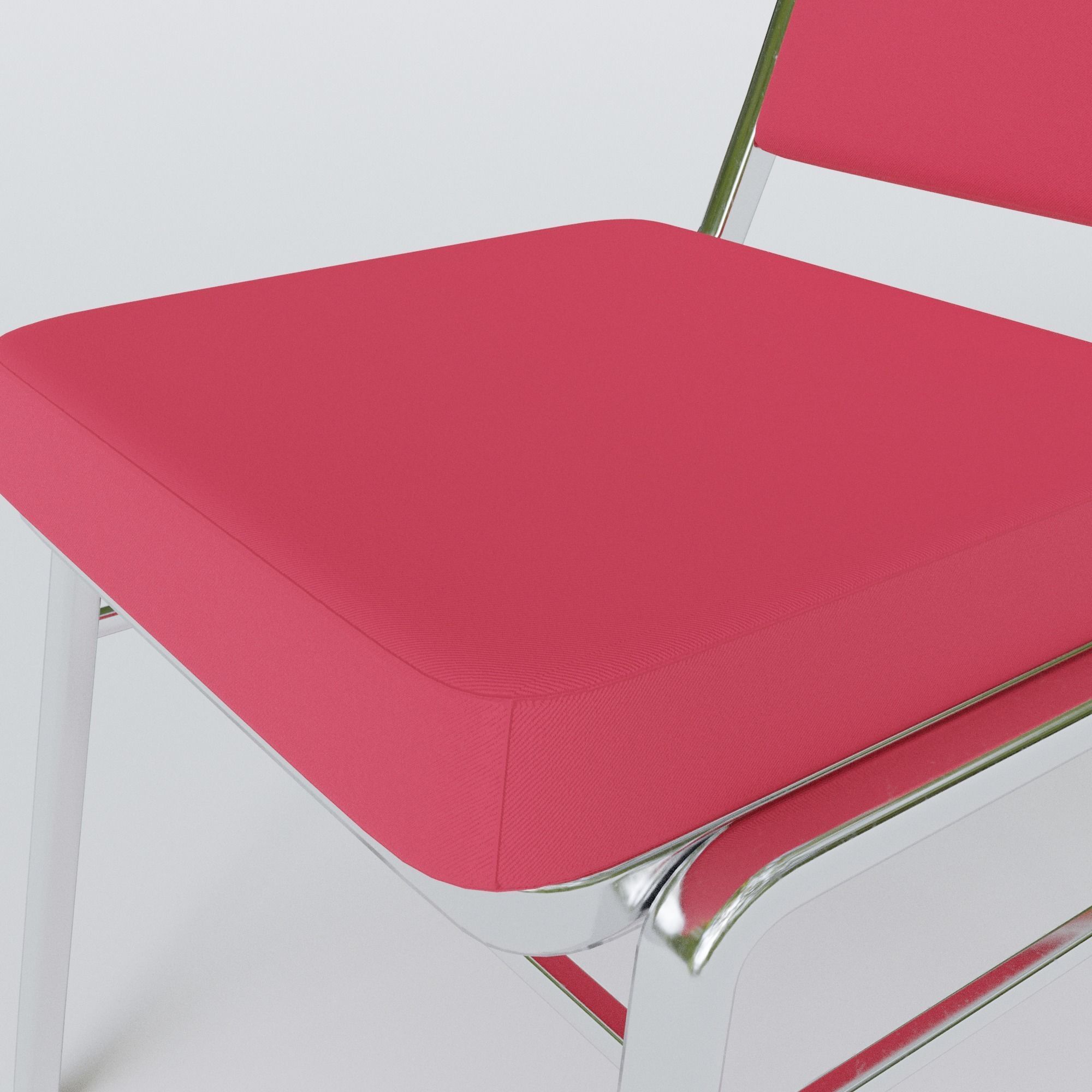 Stackable Banquet Chair Leather and Fabric Seat Low-poly 3D model_20