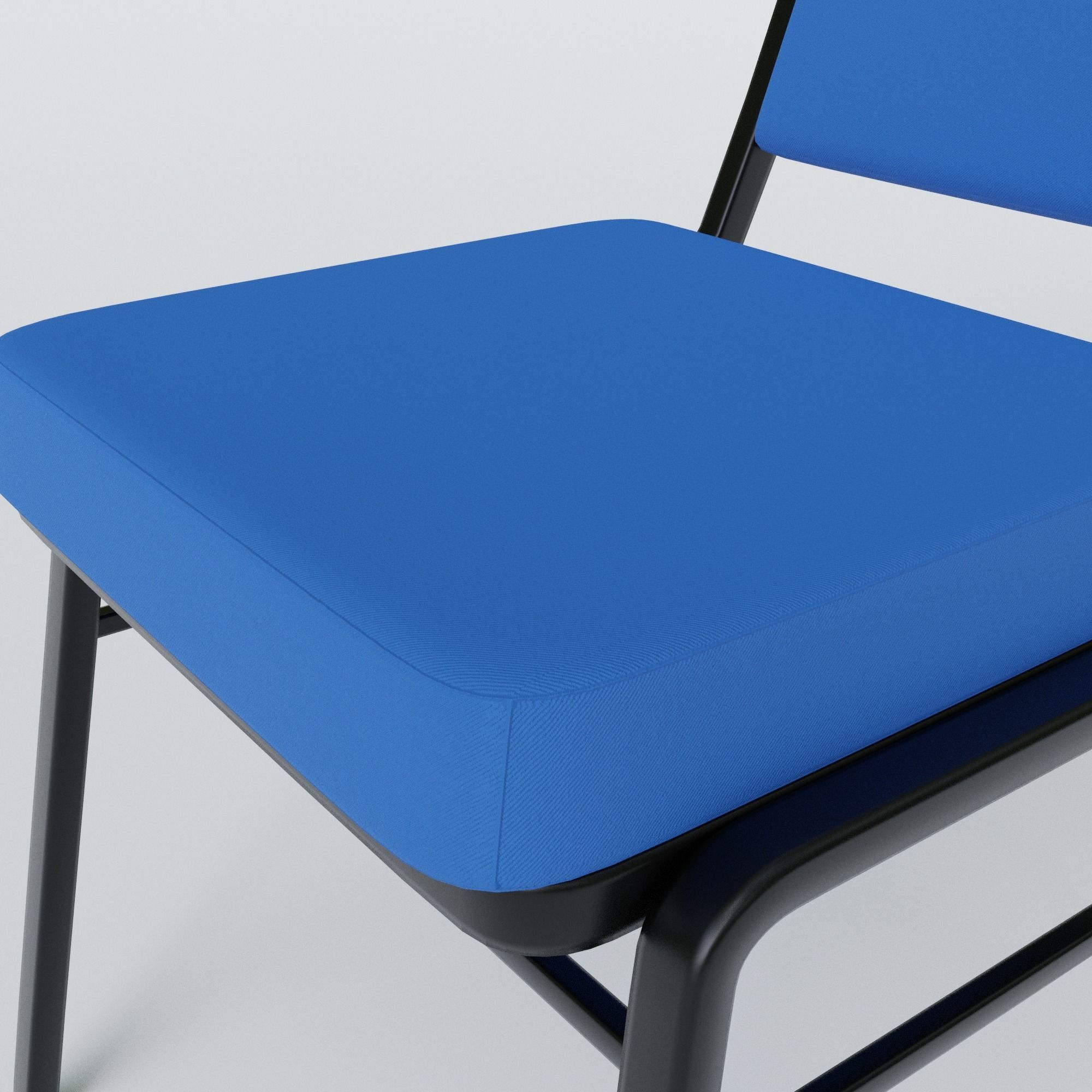 Stackable Banquet Chair Leather and Fabric Seat Low-poly 3D model_18