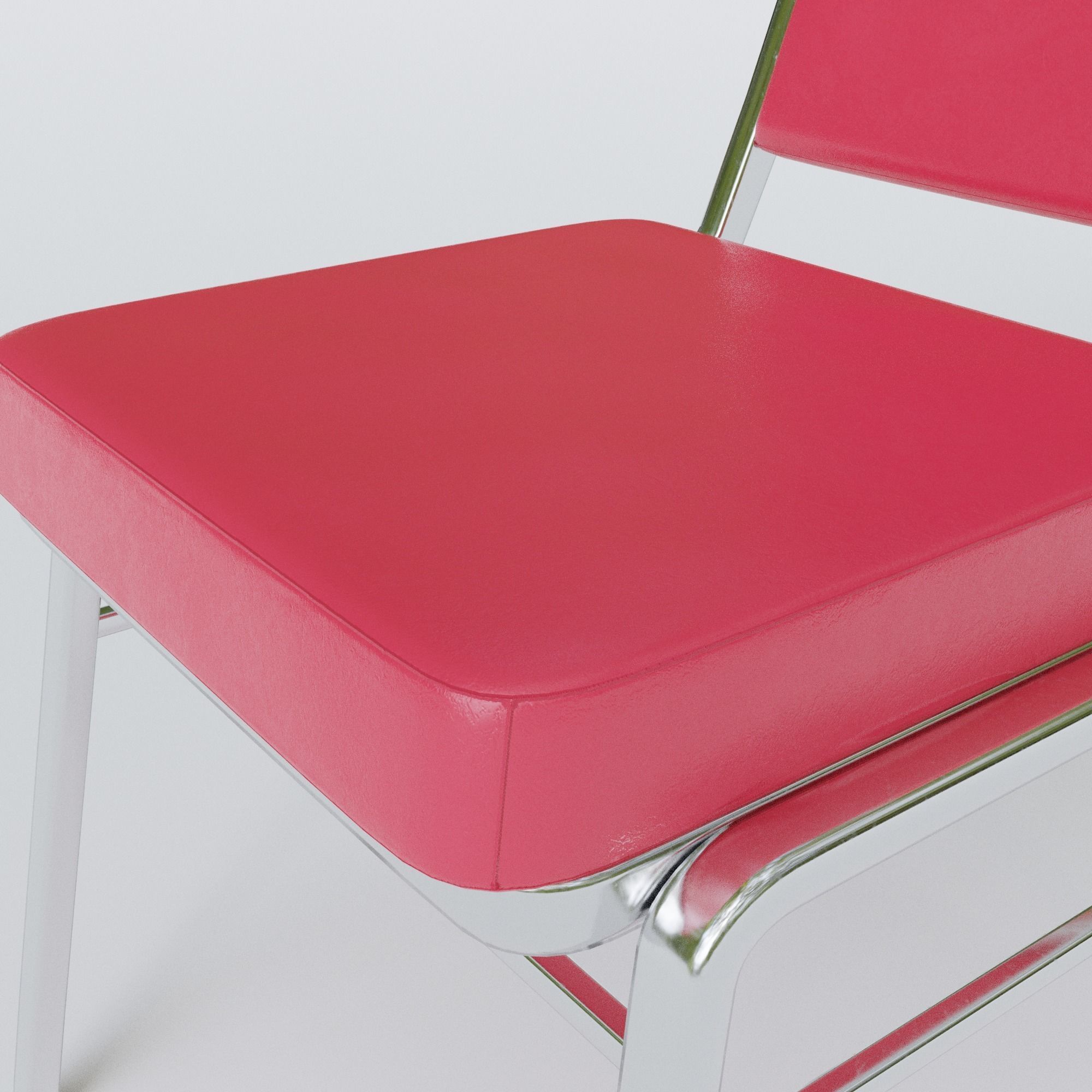 Stackable Banquet Chair Leather and Fabric Seat Low-poly 3D model_23