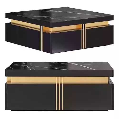 Modern black square storage coffee table by Homary 