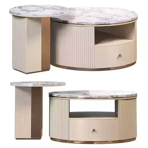 Modern chic round nesting coffee table by Homary