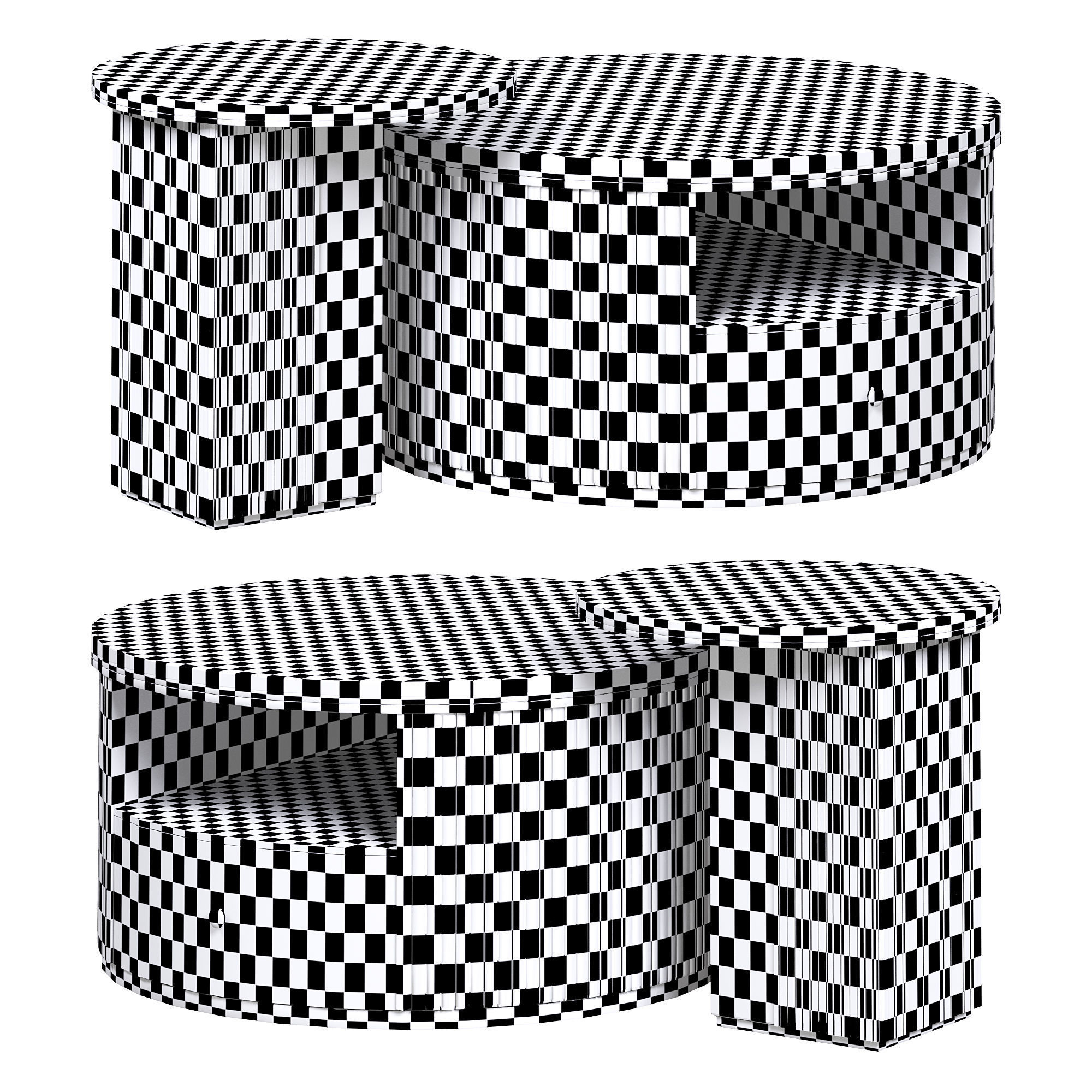 Modern chic round nesting coffee table by Homary 3D model_3