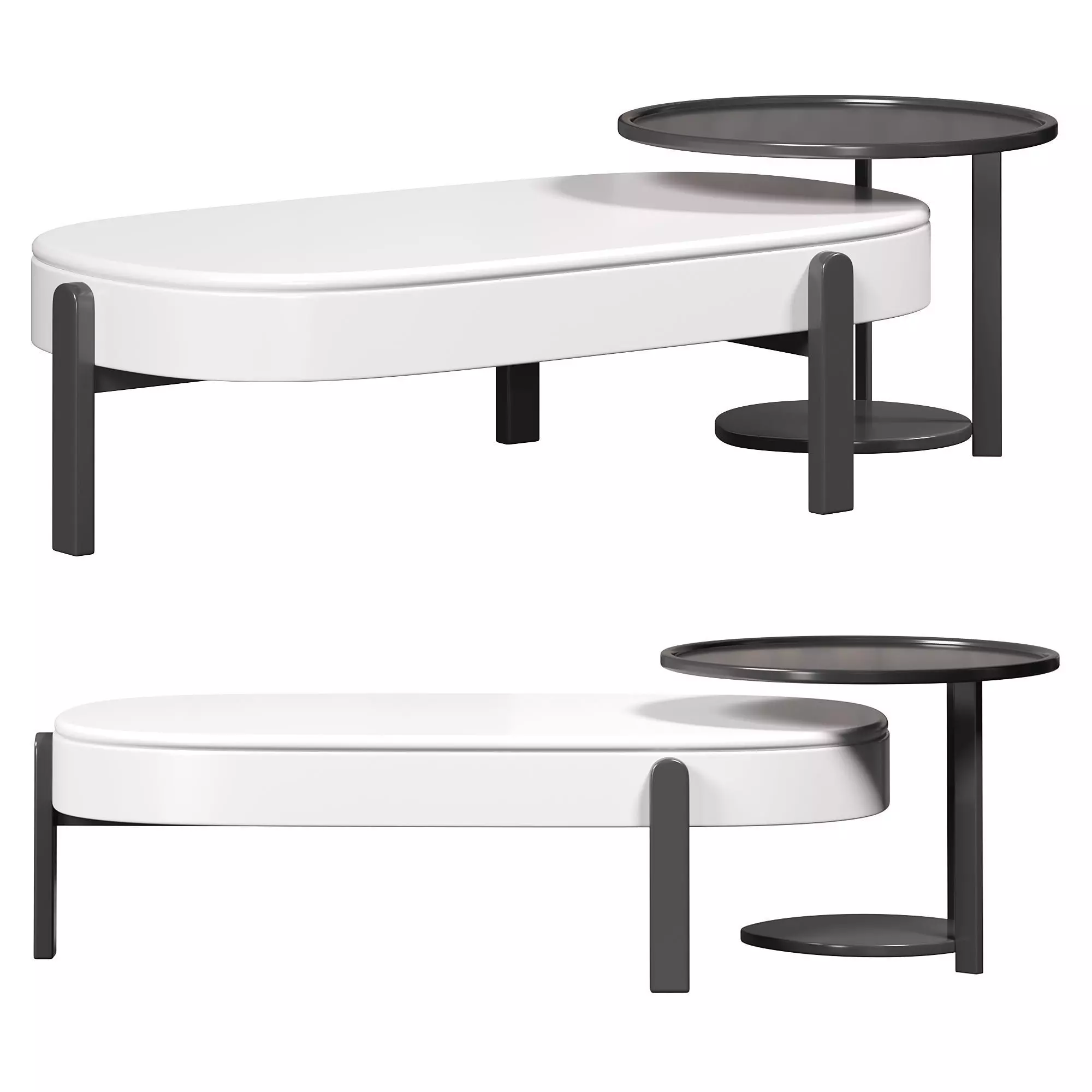 Lift top storage lacquer coffee table by Homary 3D model