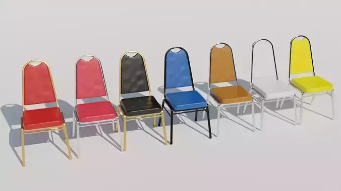 Stackable Banquet Chair Leather and Fabric Seat