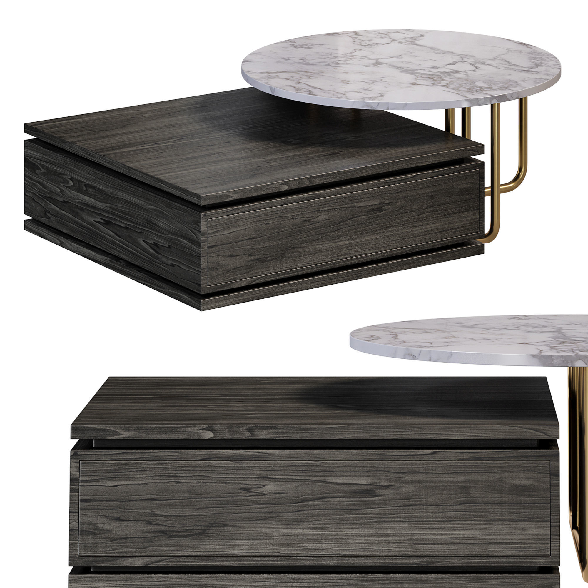 Round and Square Nesting Coffee Table 3D model_1