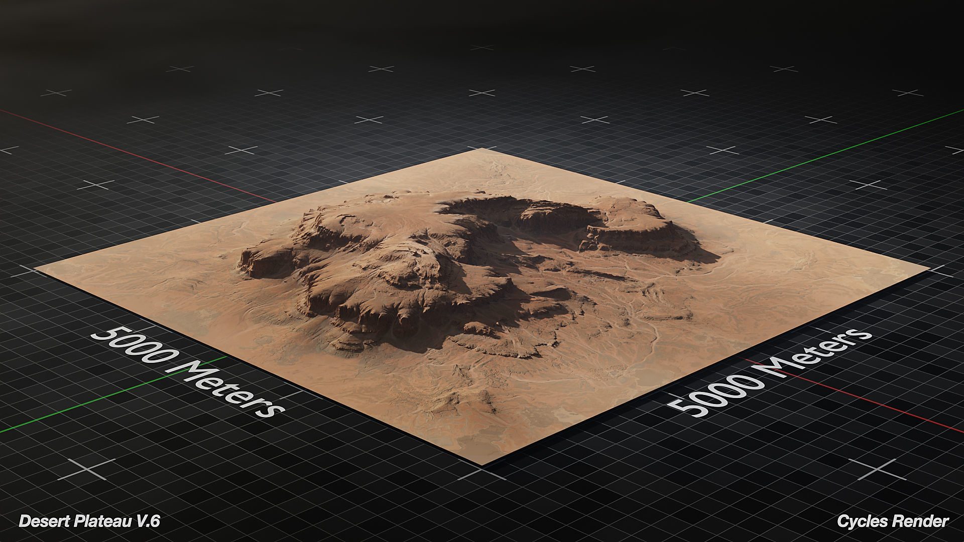 Desert Plateau Medium Version 6 3D model_10