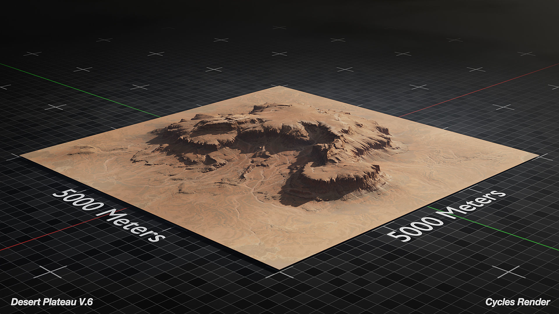 Desert Plateau Medium Version 6 3D model_1