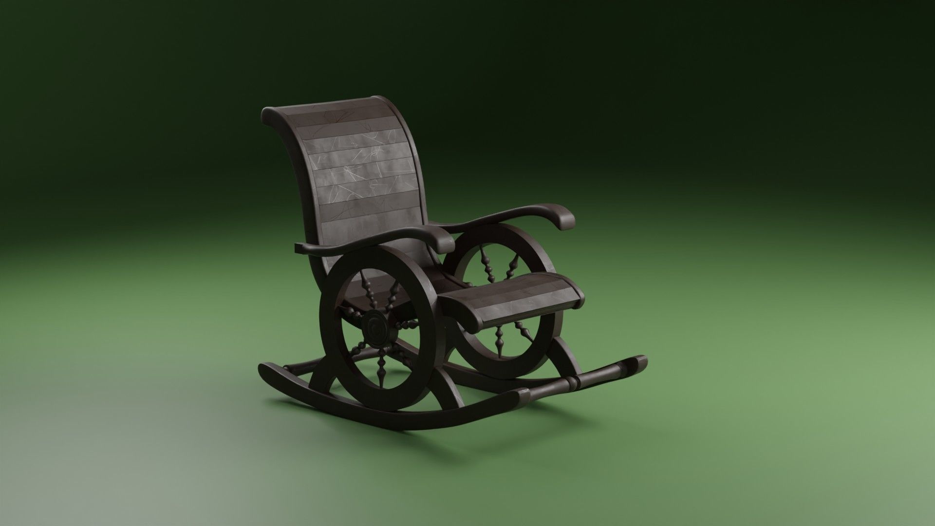 Indian Wooden Swinging Chair Pack Low-poly 3D model_6