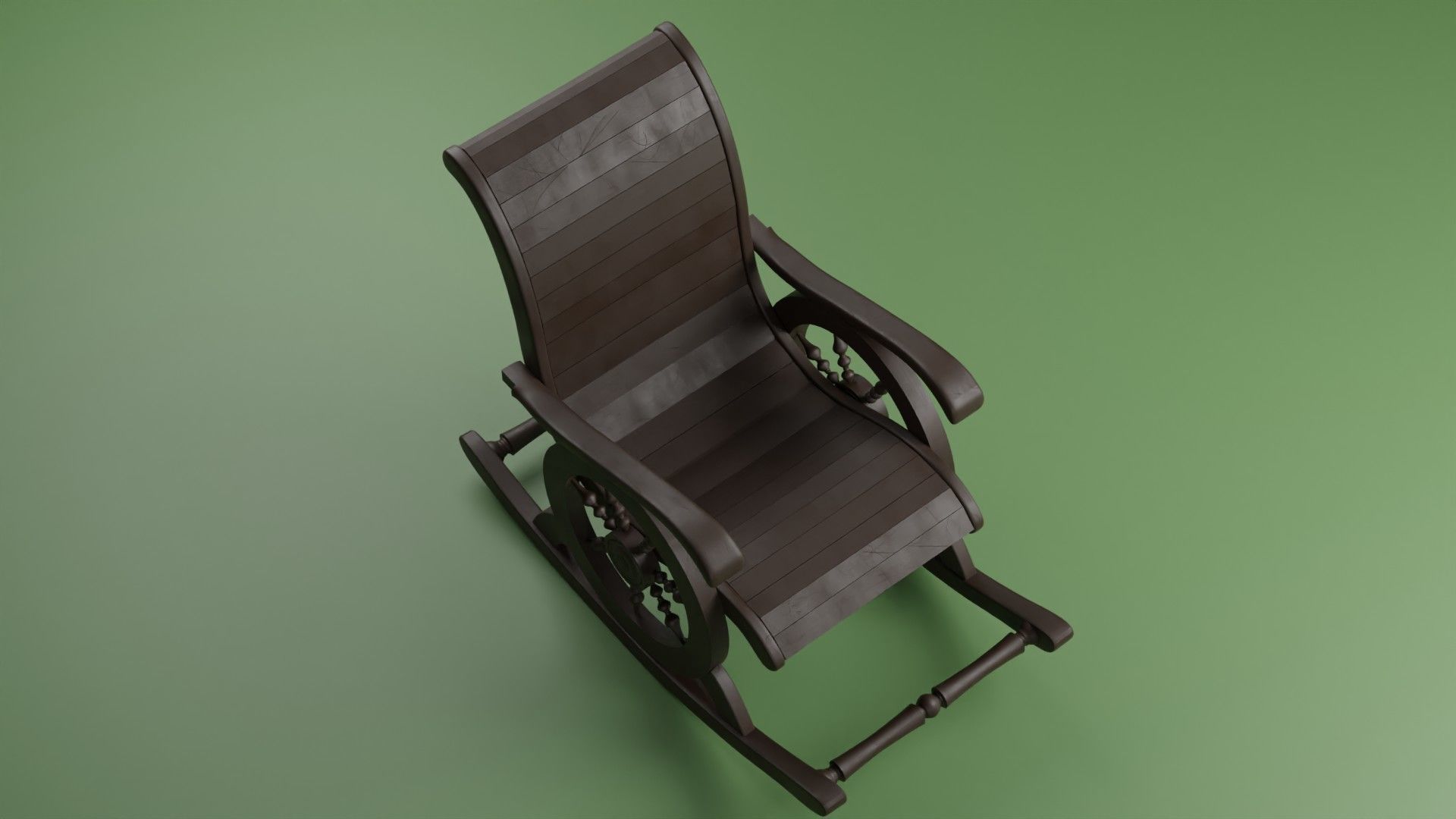 Indian Wooden Swinging Chair Pack Low-poly 3D model_8