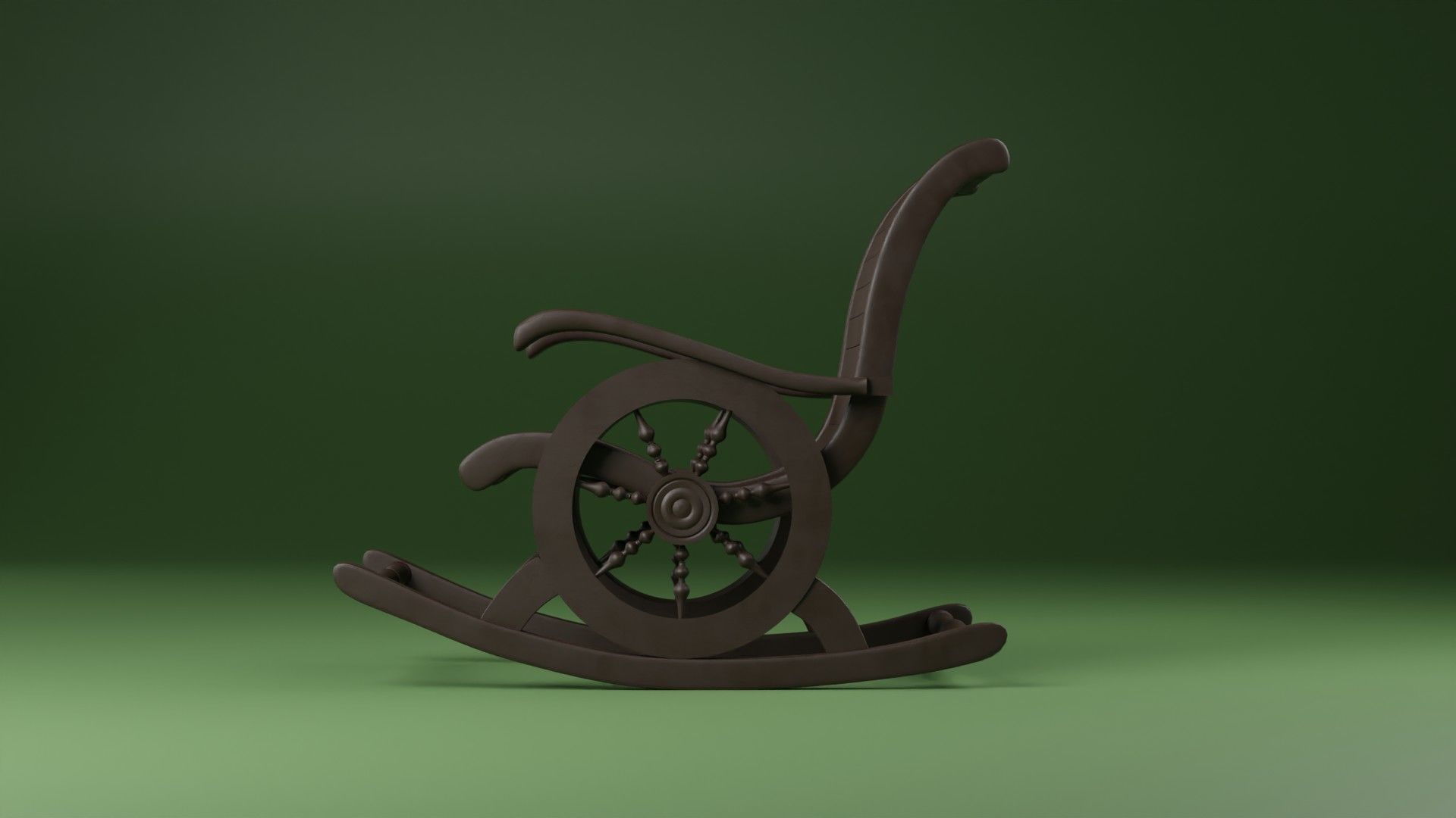 Indian Wooden Swinging Chair Pack Low-poly 3D model_10