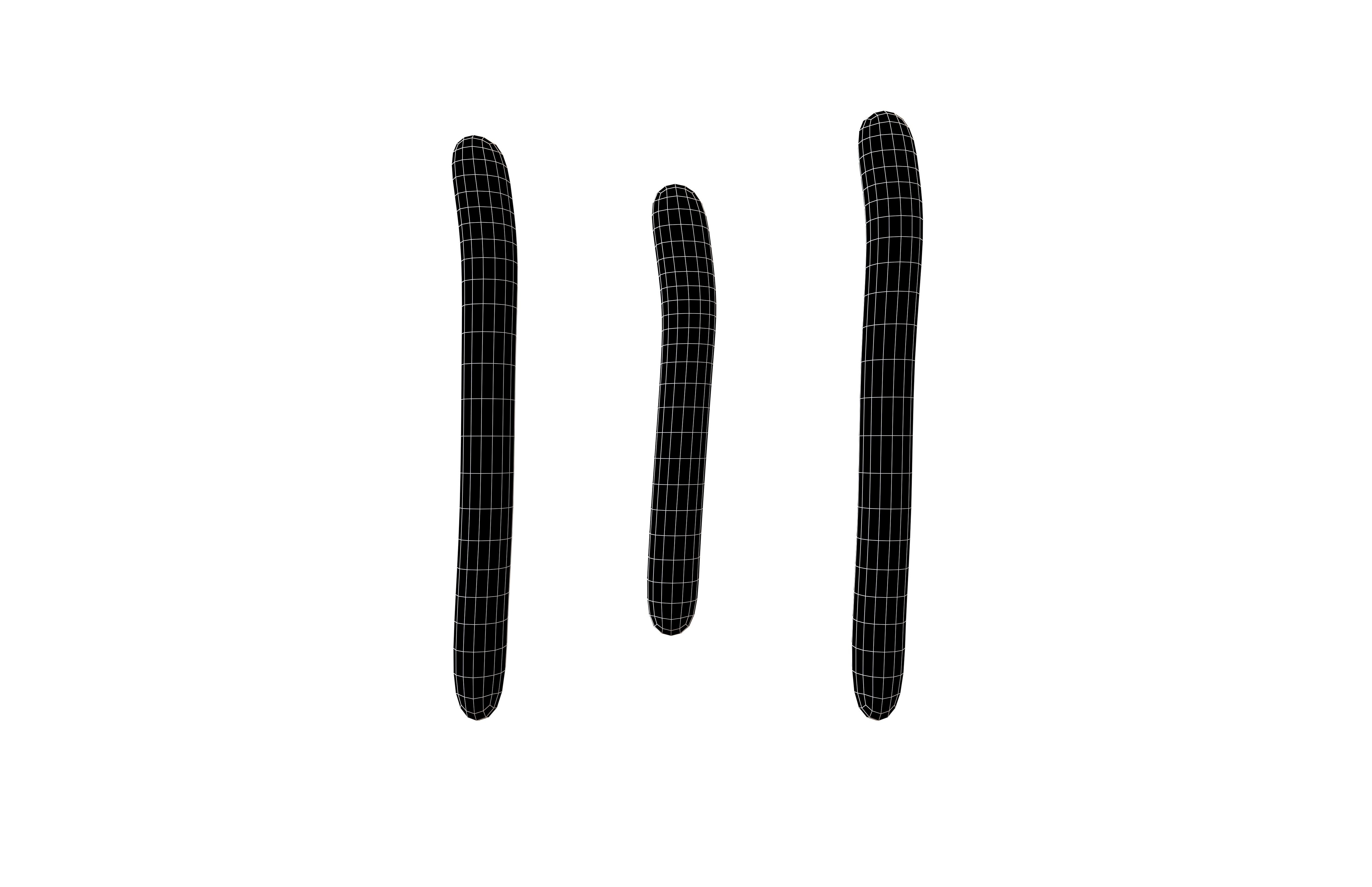 Suzhou Numerals Three V1 002 Low-poly 3D model_4