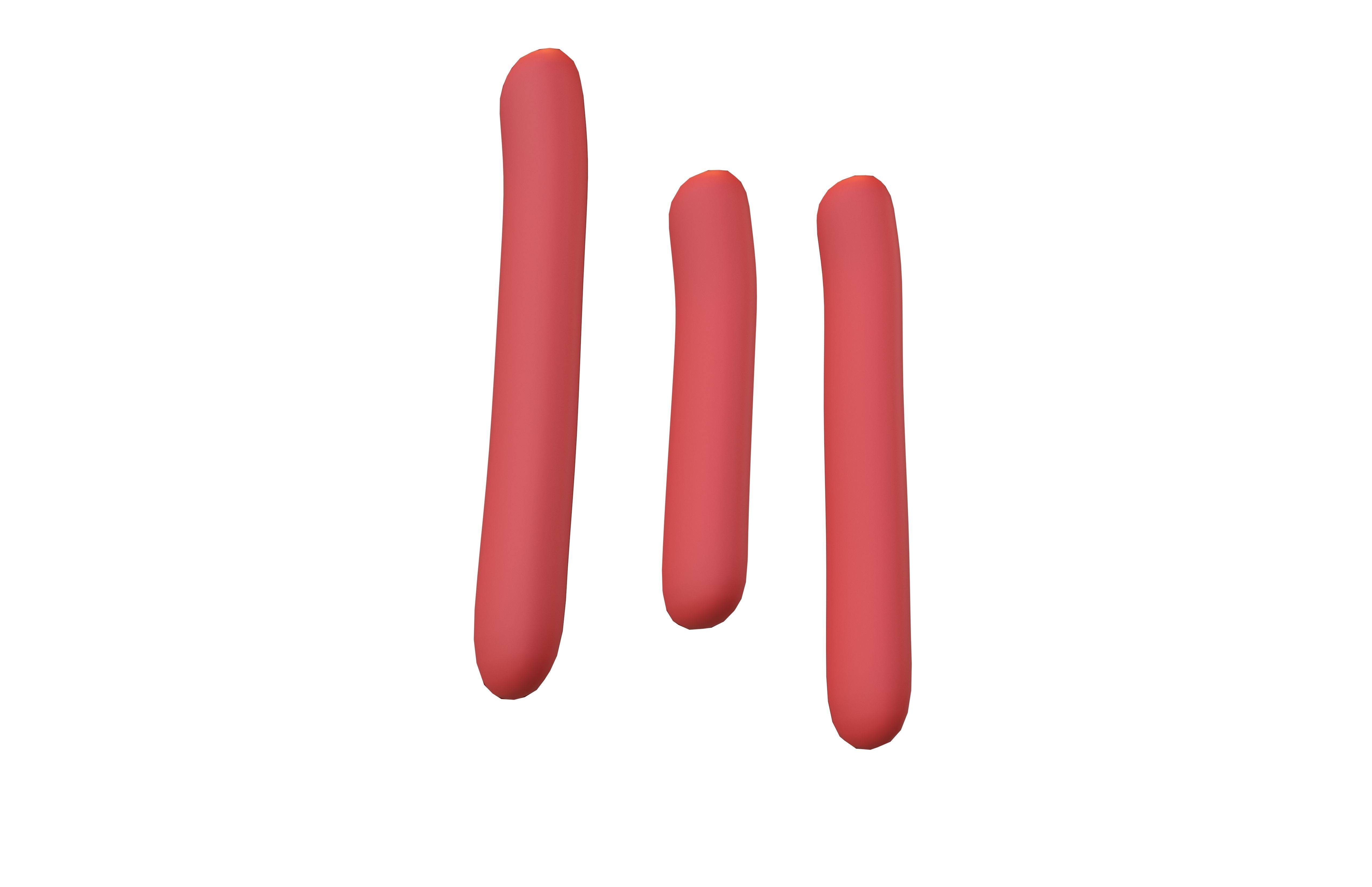 Suzhou Numerals Three V1 002 Low-poly 3D model_3