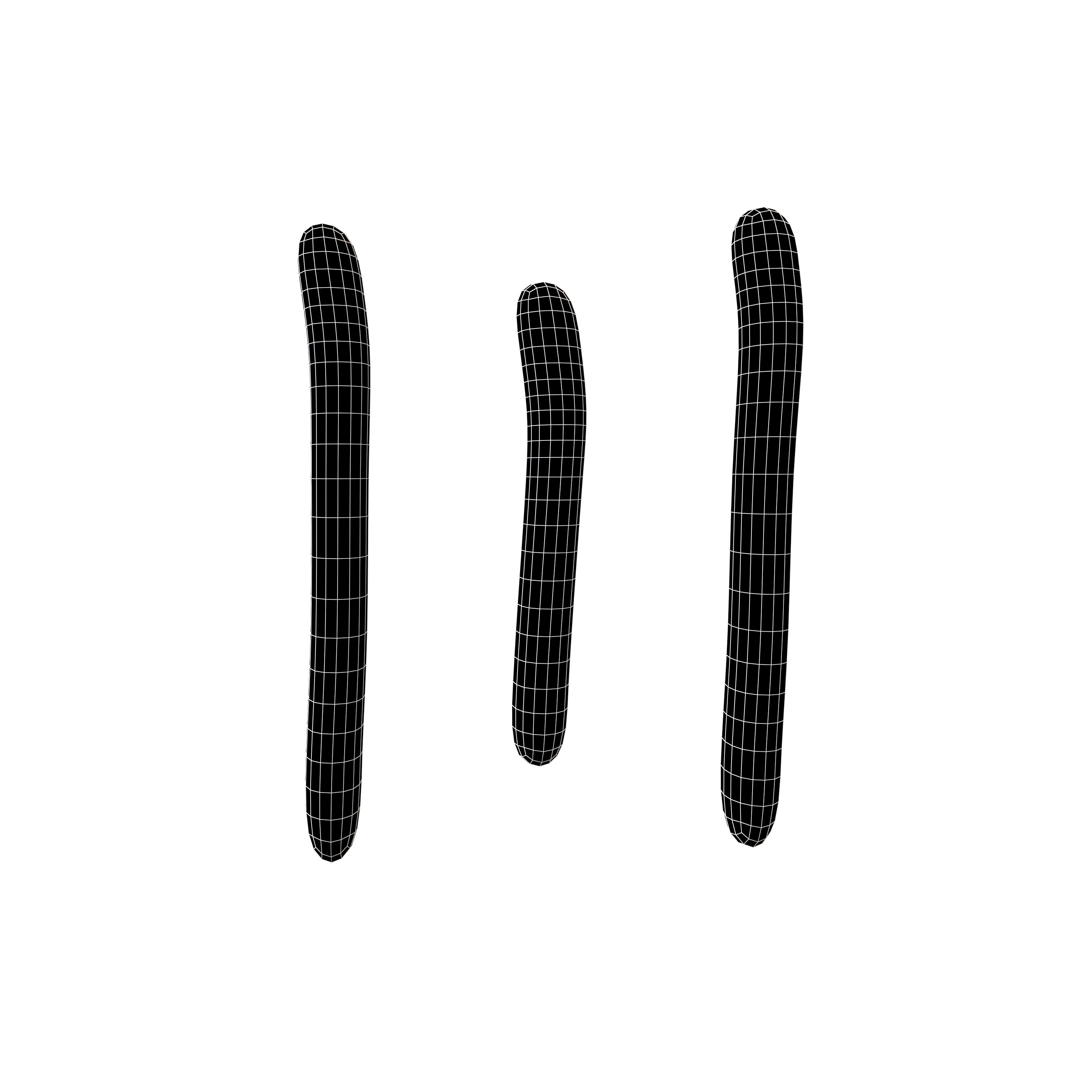 Suzhou Numerals Three V1 002 Low-poly 3D model_5