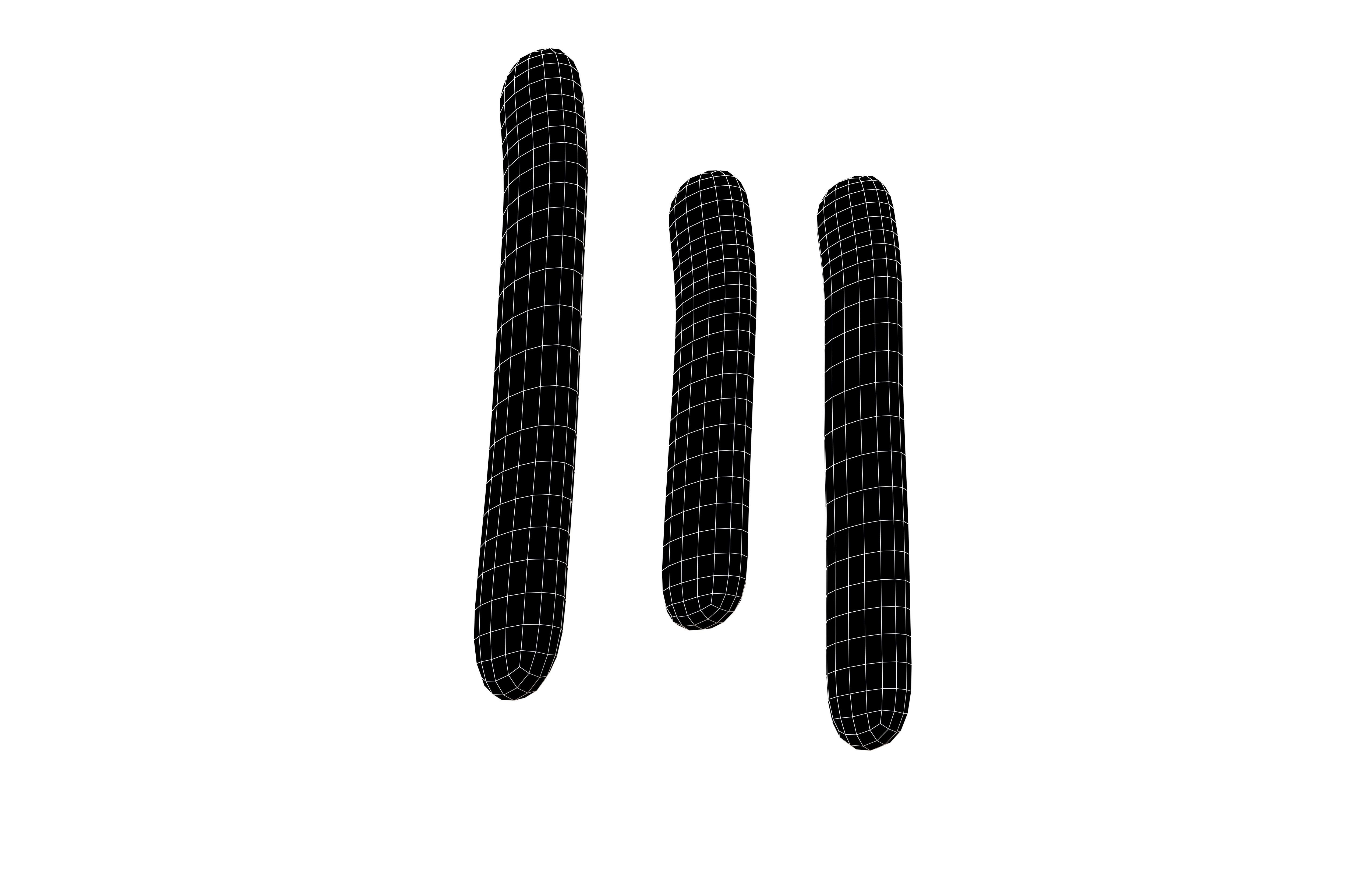 Suzhou Numerals Three V1 002 Low-poly 3D model_7