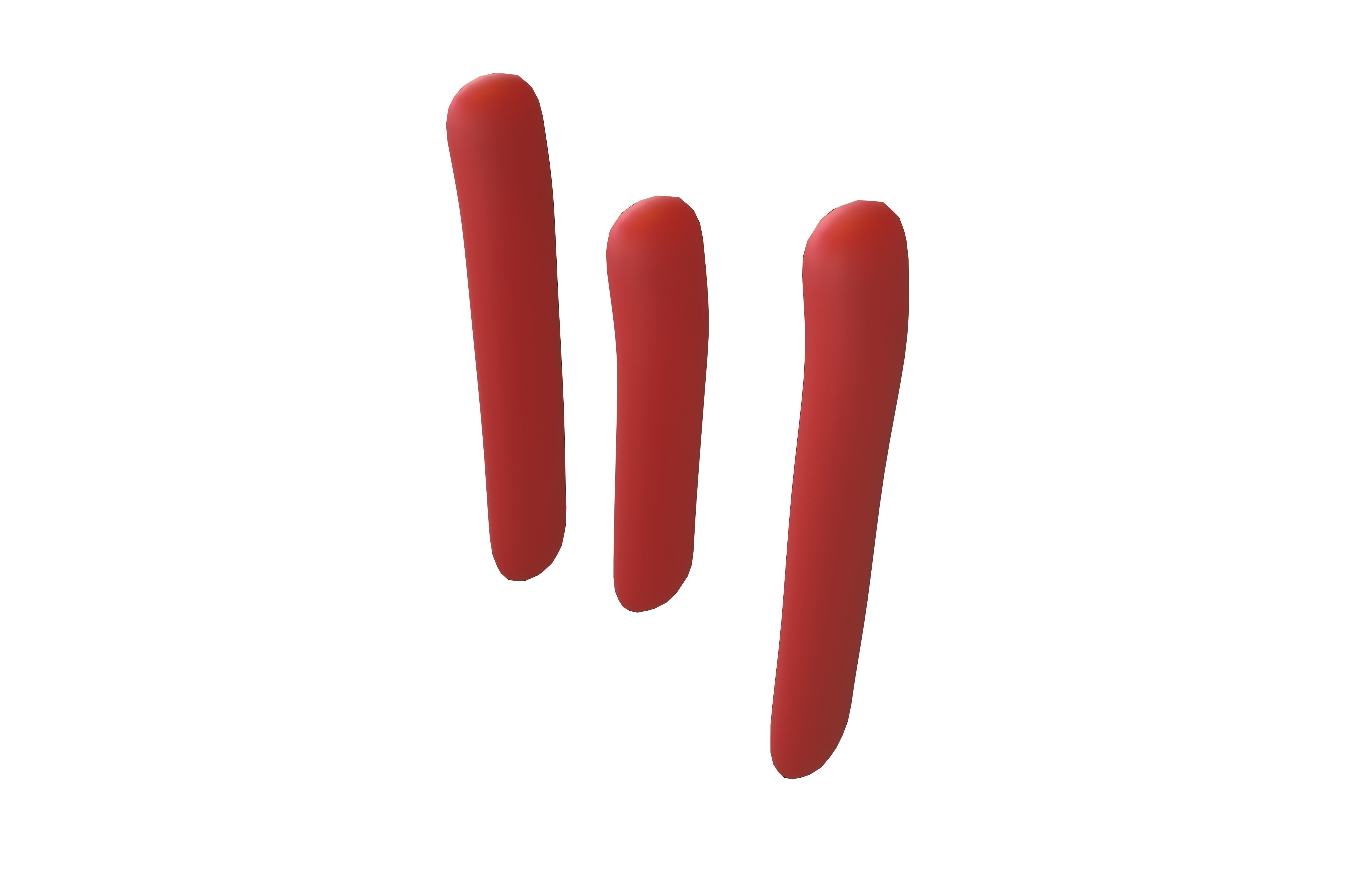 Suzhou Numerals Three V1 002 Low-poly 3D model_2