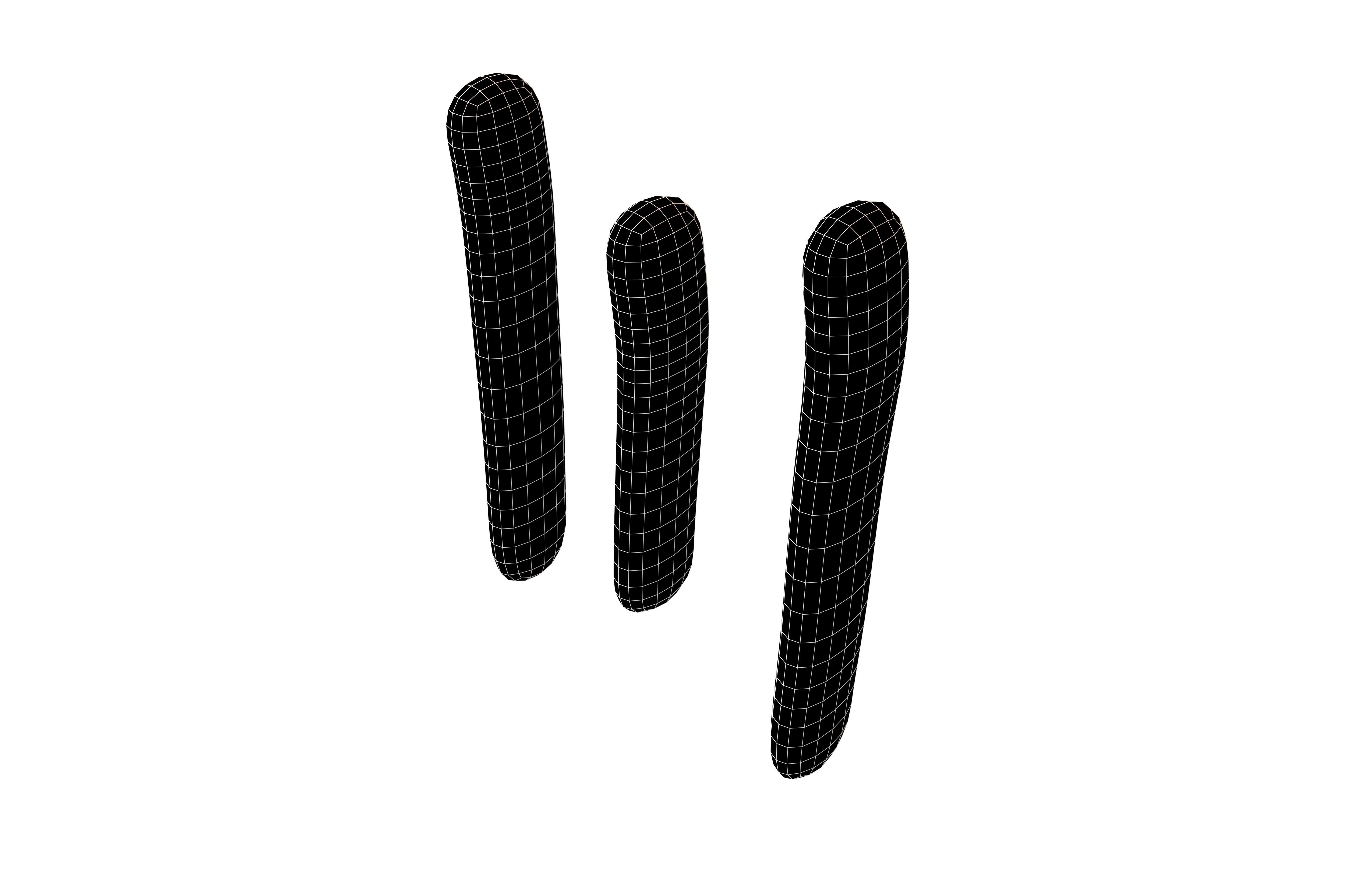 Suzhou Numerals Three V1 002 Low-poly 3D model_6