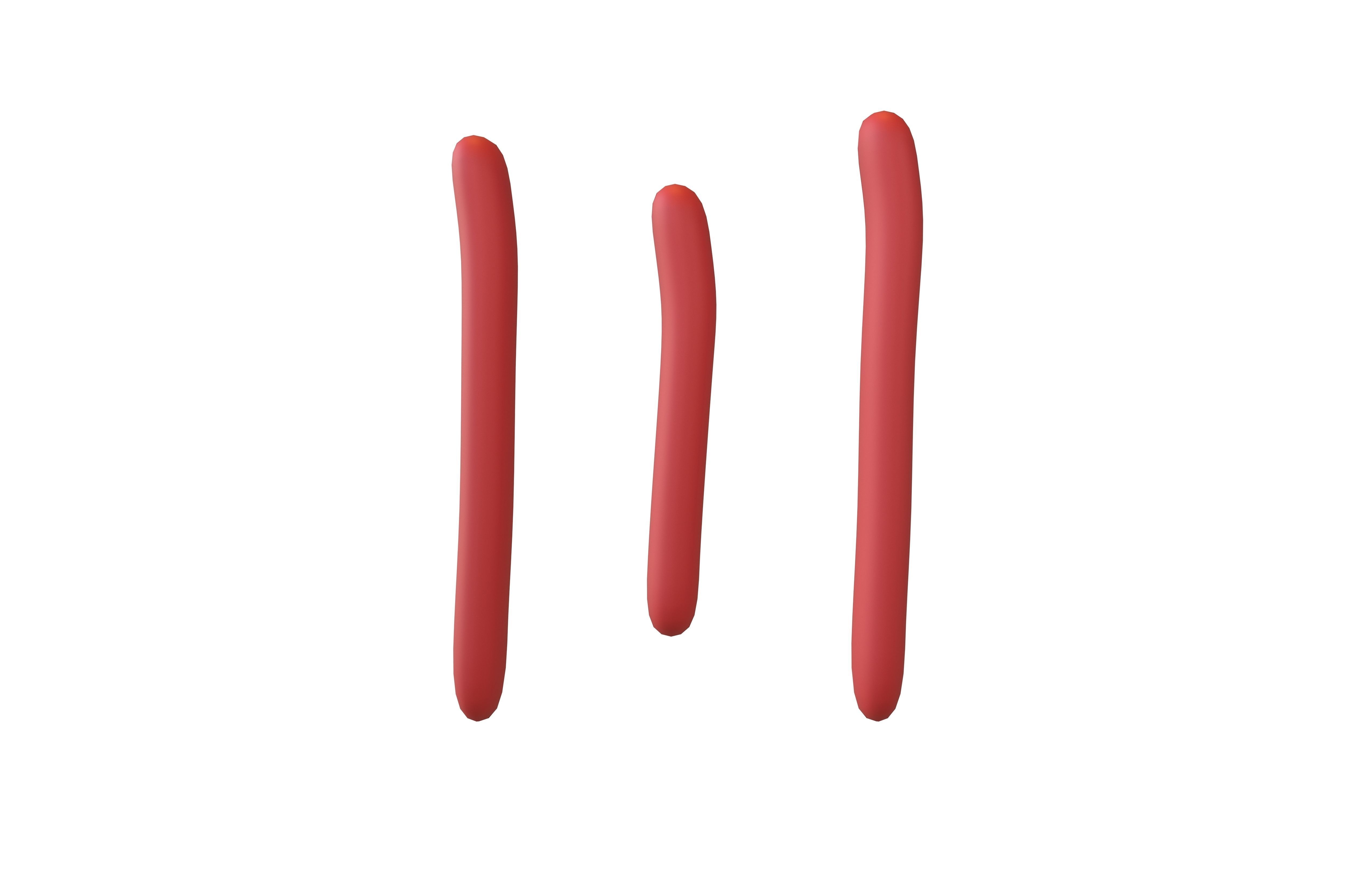 Suzhou Numerals Three V1 002 Low-poly 3D model_1