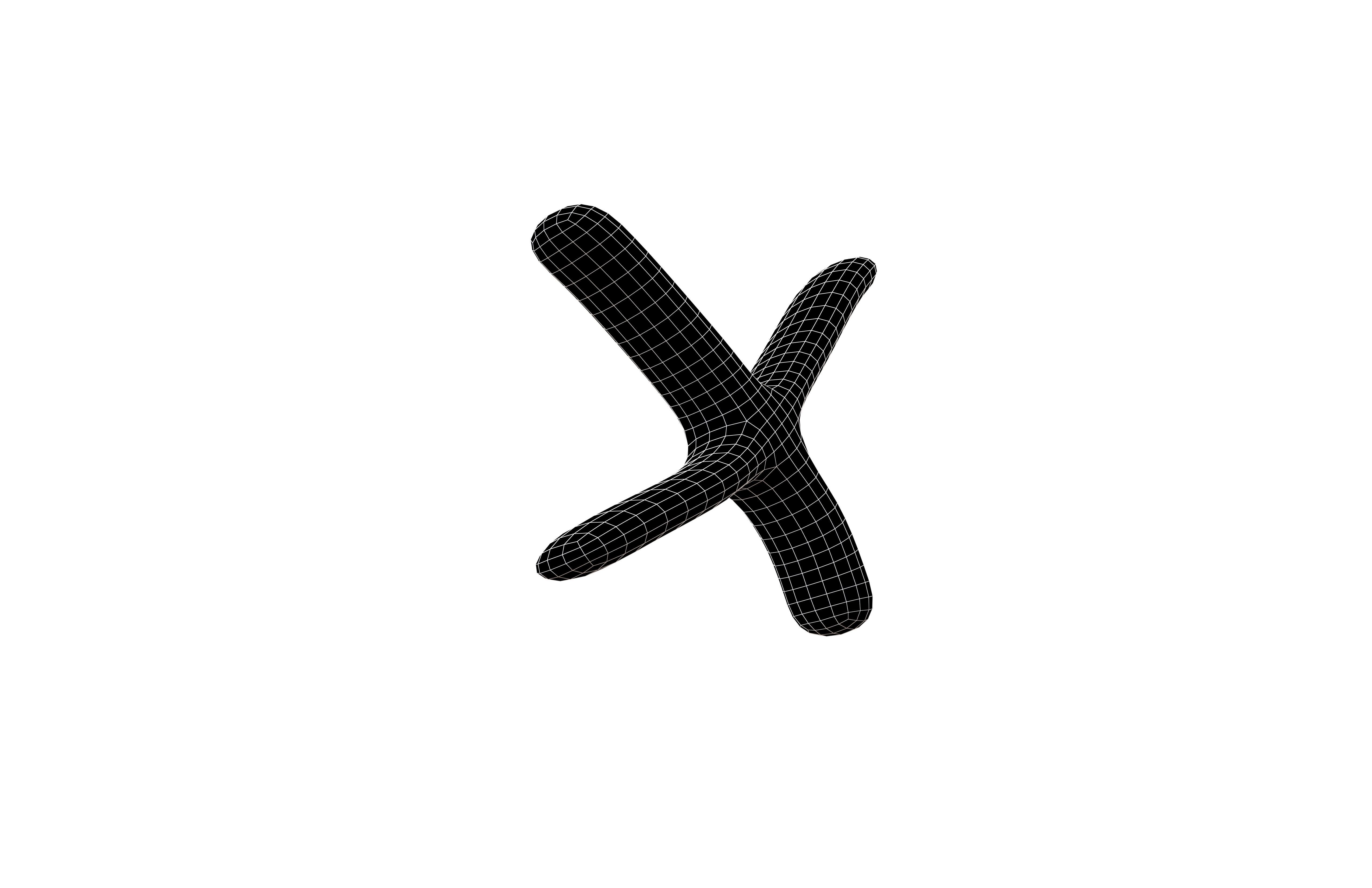 Suzhou Numerals Four V1 002 Low-poly 3D model_7